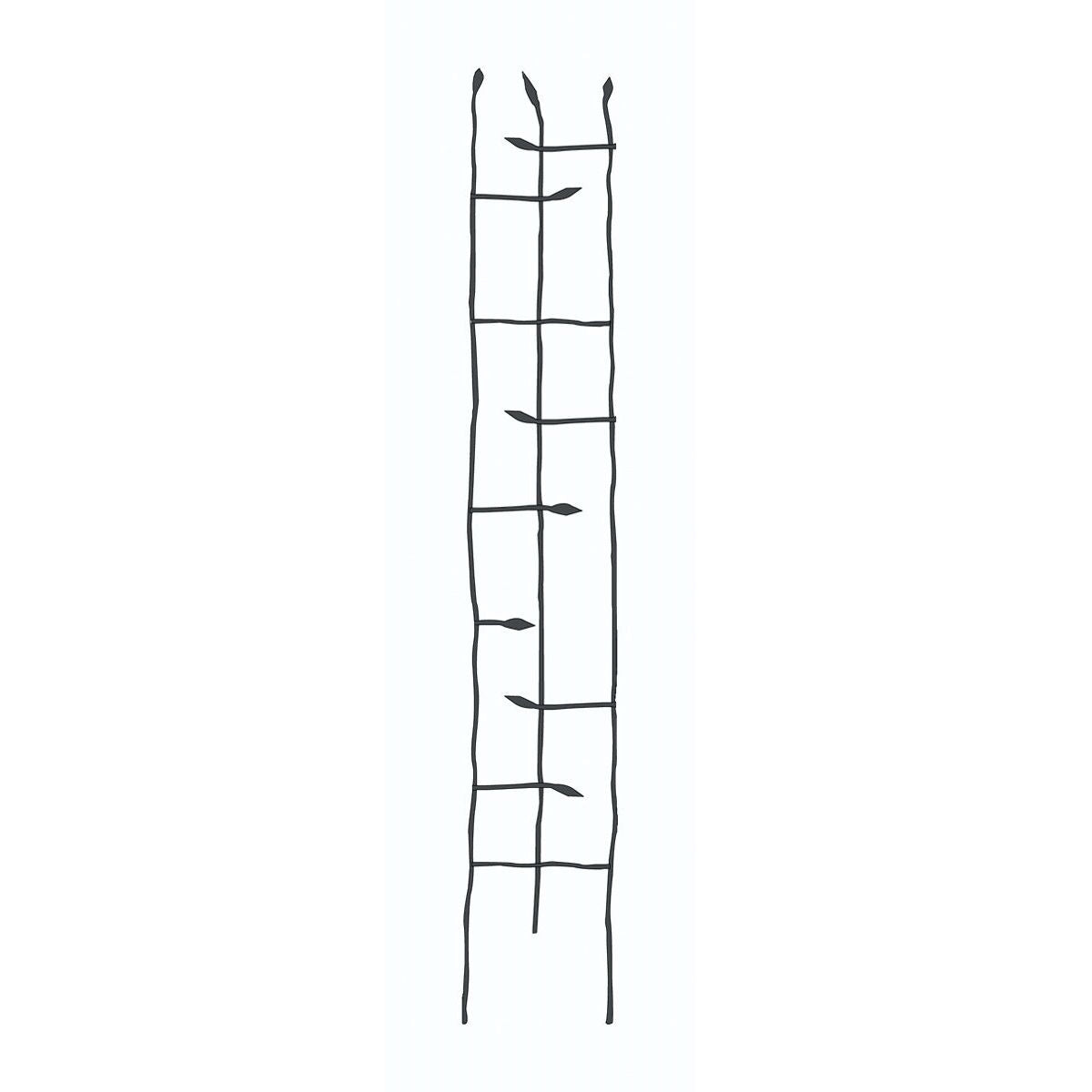 6-Ft High Narrow Garden Trellis in Metal Sprouting Twig Leaf-0