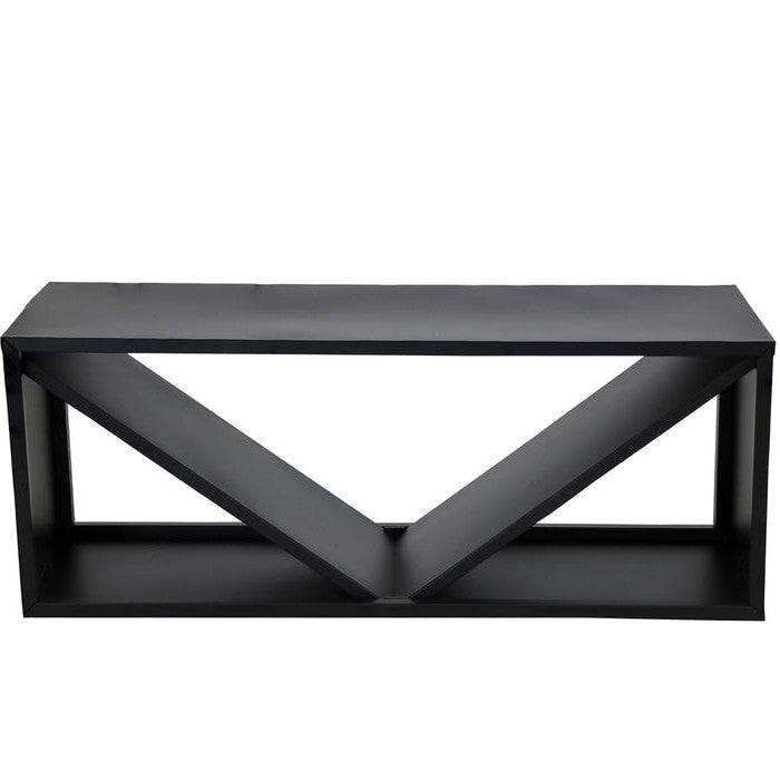 Black Indoor/Outdoor 41 inch Steel Triple Triangle Firewood Log Storage Rack-1