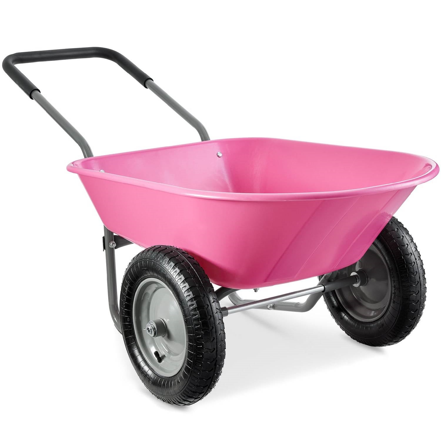 Heavy Duty 2-Wheel Multipurpose Rust Proof Wheelbarrow - Pink-0