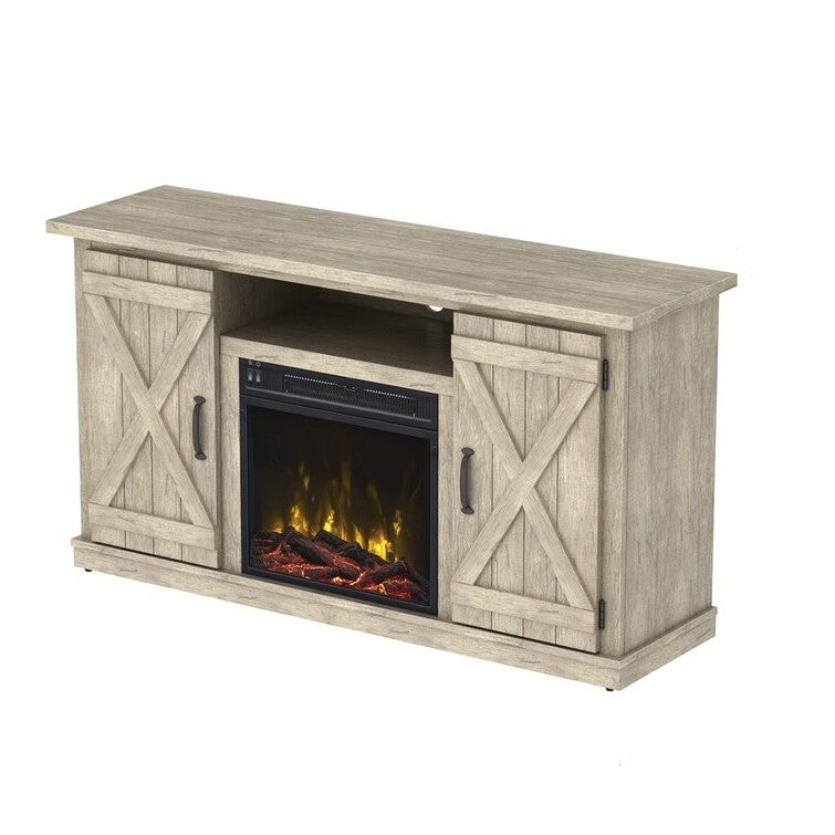 FarmHouse Rustic Pine TV Entertainment Electric Fireplace-0