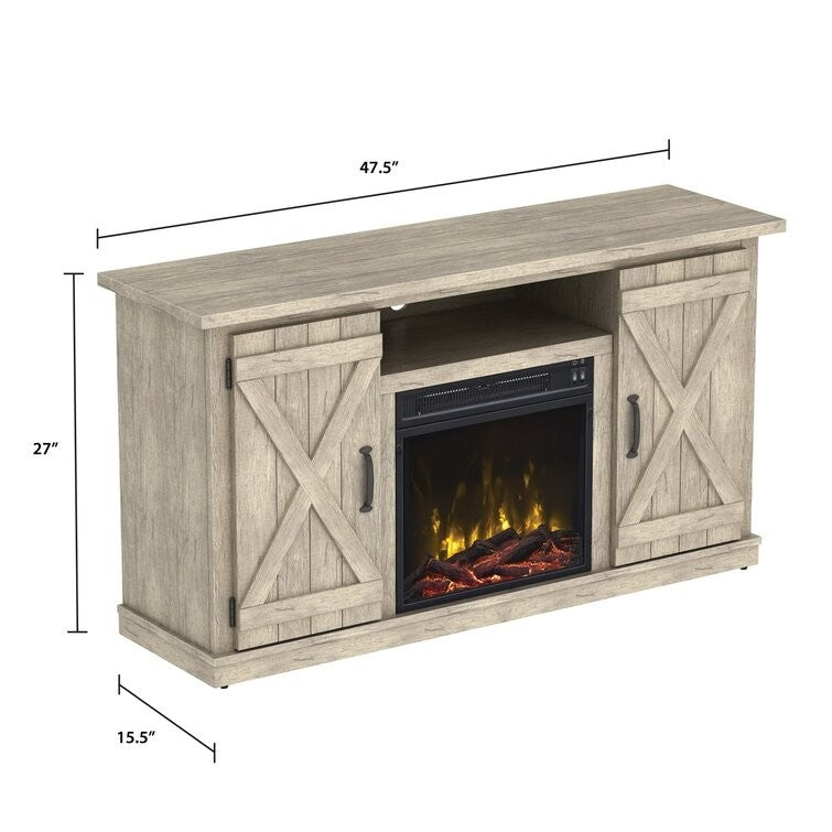 FarmHouse Rustic Pine TV Entertainment Electric Fireplace-4