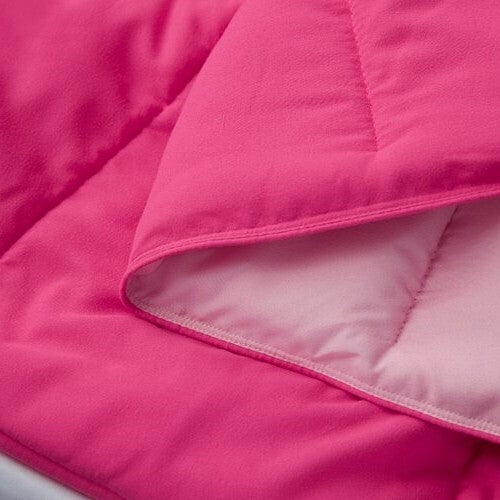 Twin/Twin XL Traditional Microfiber Reversible 3 Piece Comforter Set in Pink-2