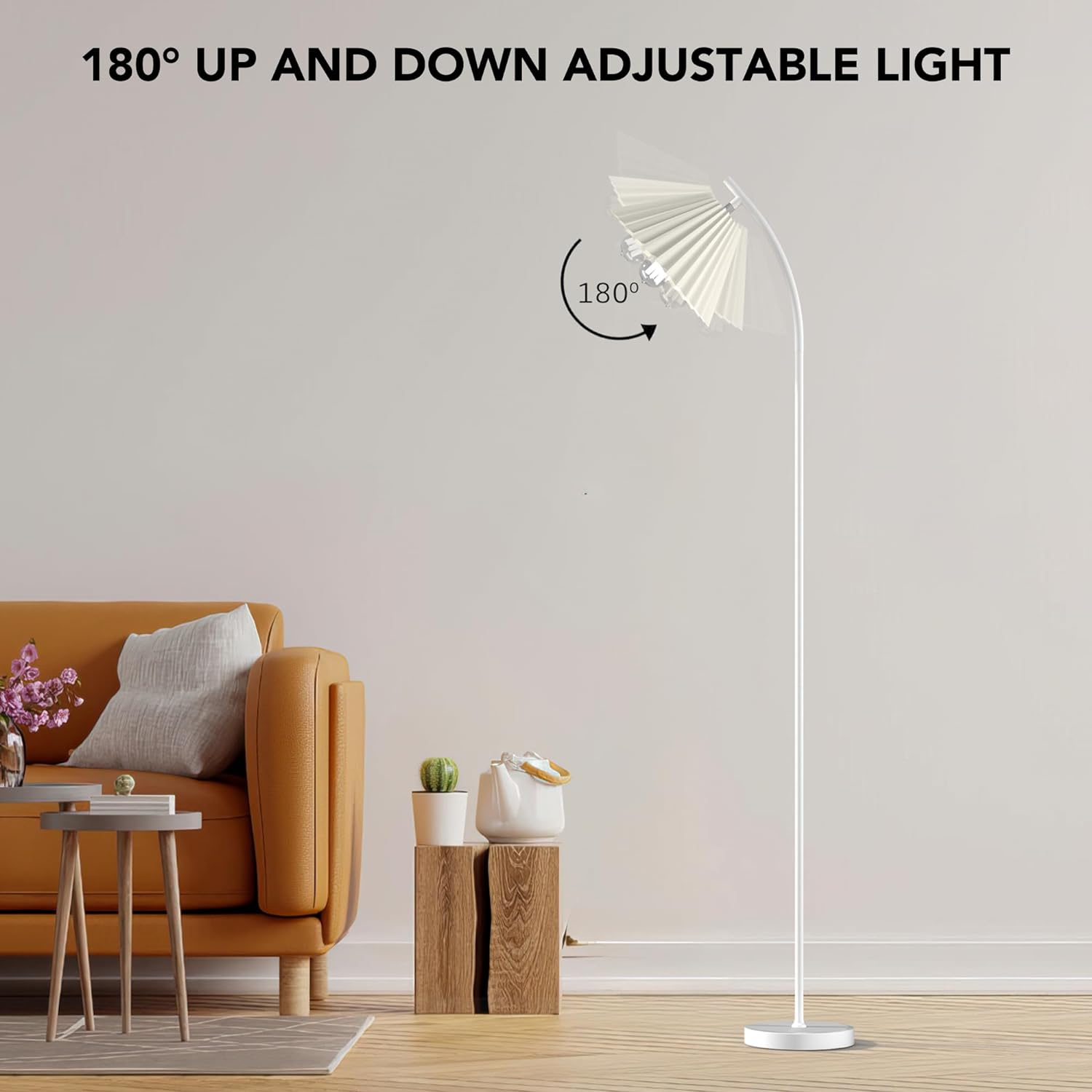 Minimalist floor lamp with a pleated lampshade-2