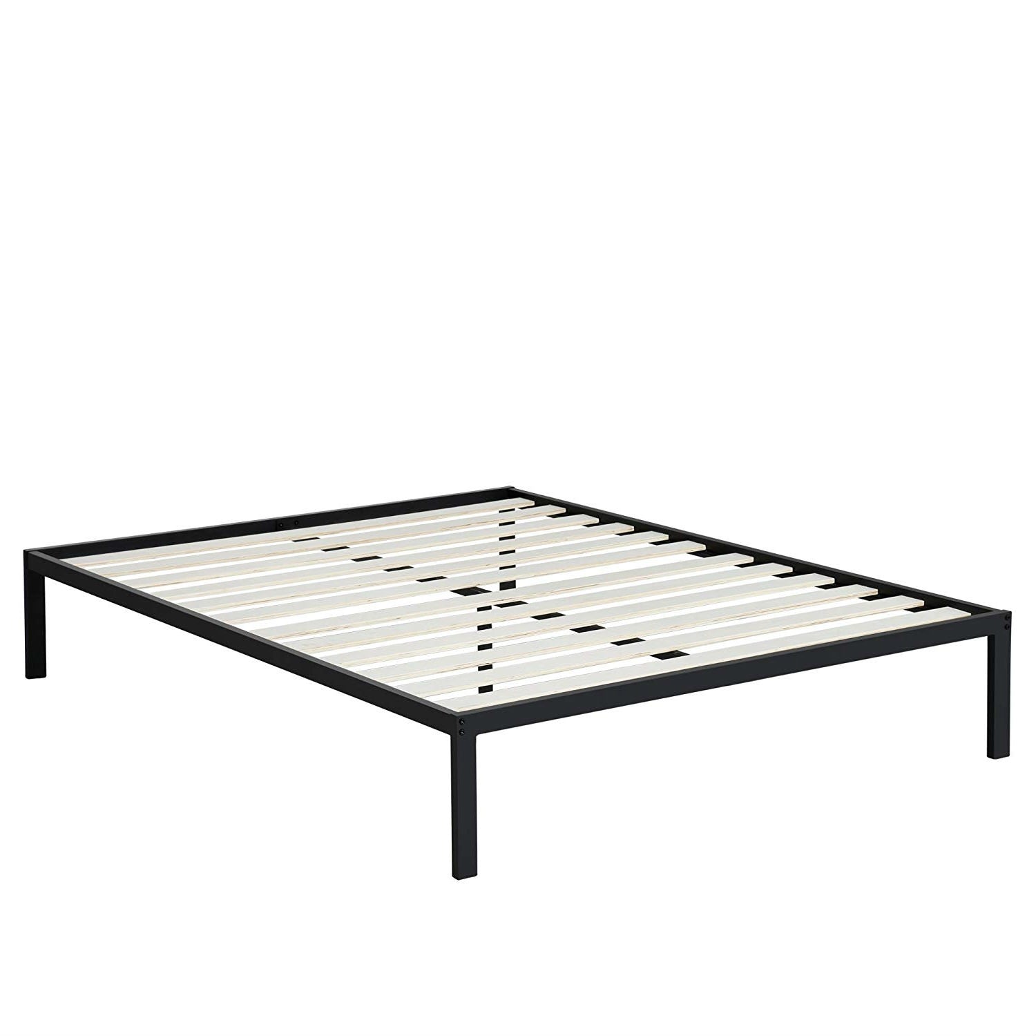 Queen size Steel Metal Platform Bed Frame with Wood Slats-0