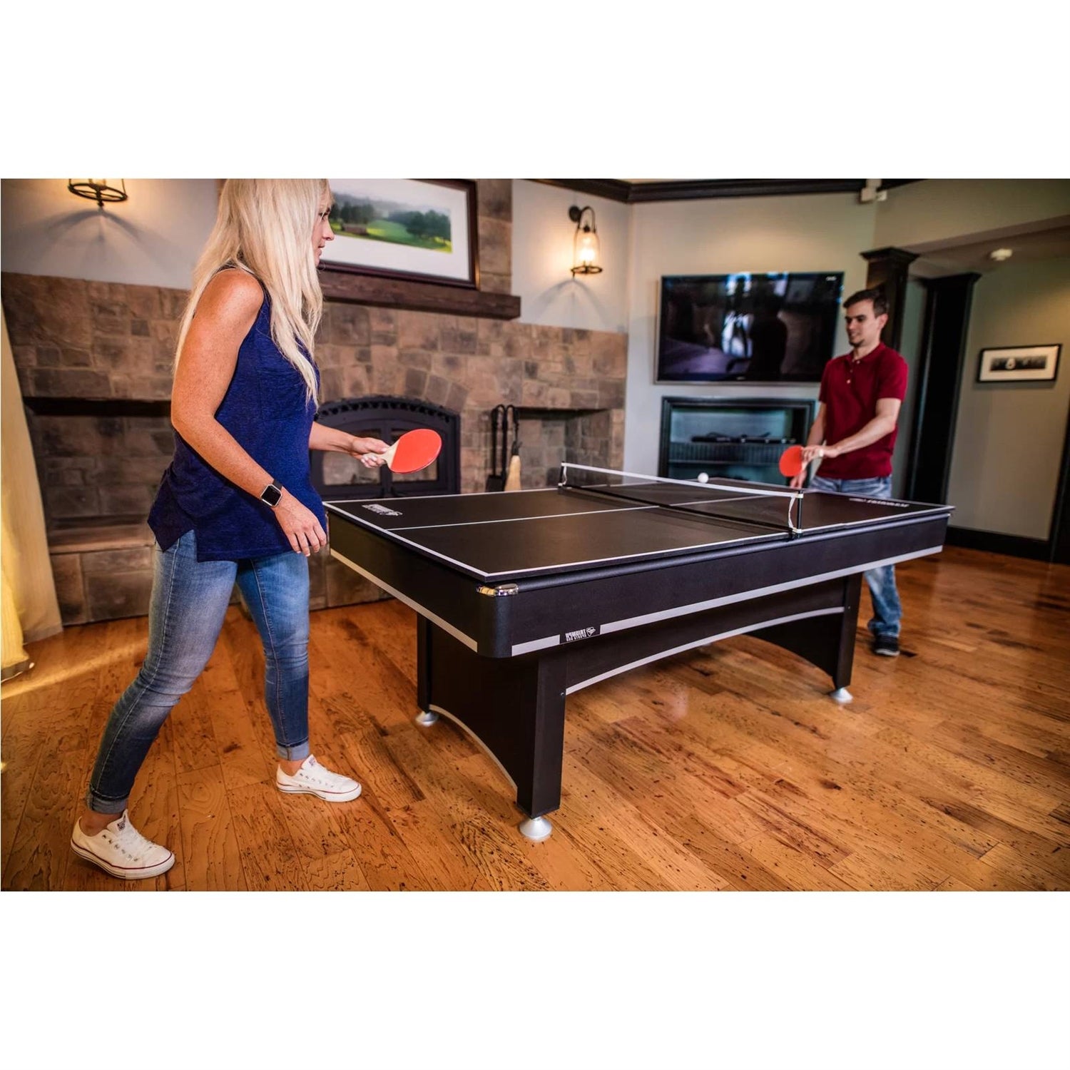 7-Foot 2-in-1 Conversion top Pool Table Ping Pong Table Set-3