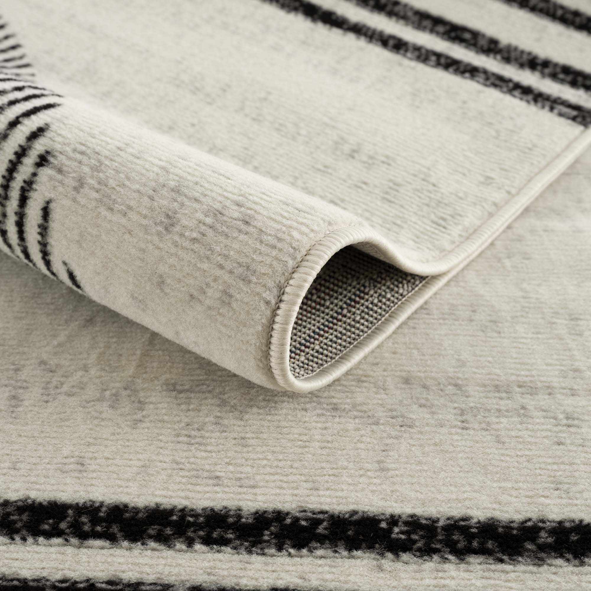 Angus Abstract Black and White Area Rug