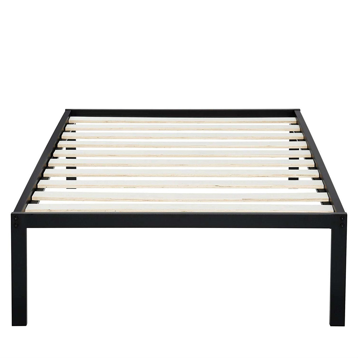 Twin Size Heavy Duty Metal Platform Bed Frame with Wooden Slats-0