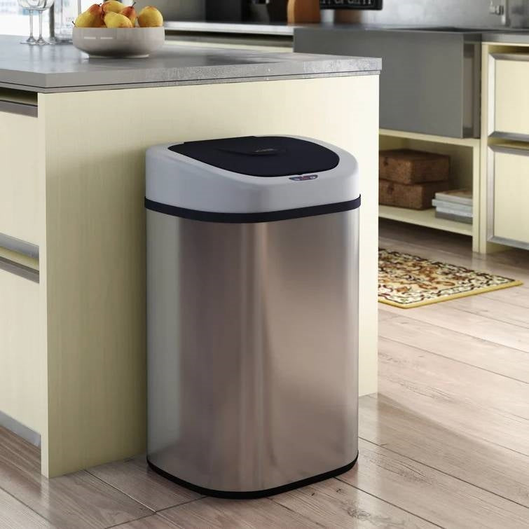 Stainless Steel 21-Gallon Kitchen Trash Can with Motion Sensor Lid-2