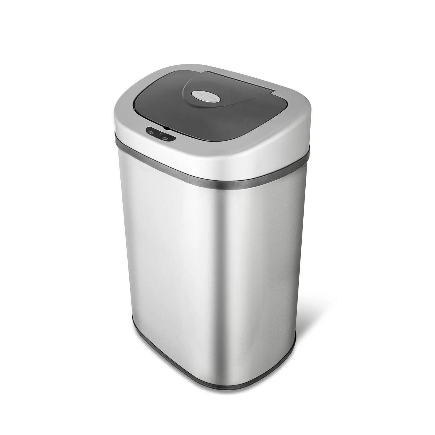 Stainless Steel 21-Gallon Kitchen Trash Can with Motion Sensor Lid-3