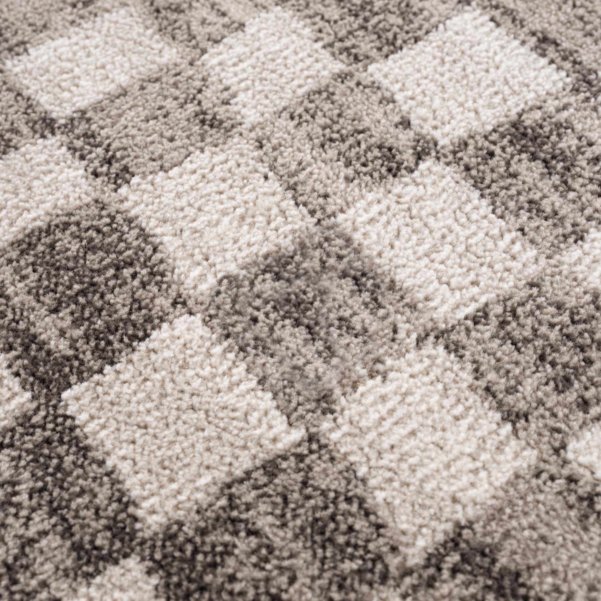 Benjy Beige Checkered Area Rug