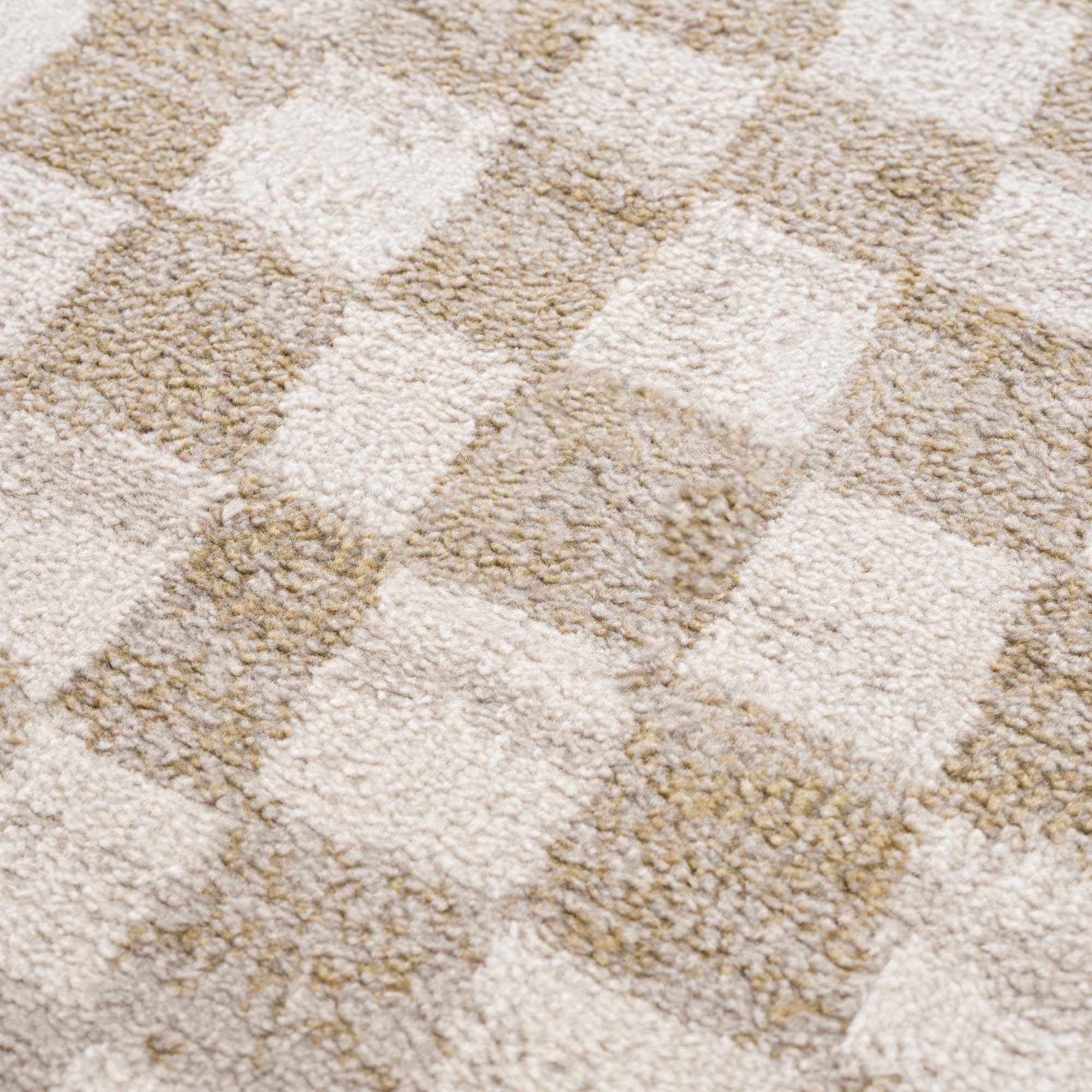 Benjy Cream & Gold Checkered Area Rug