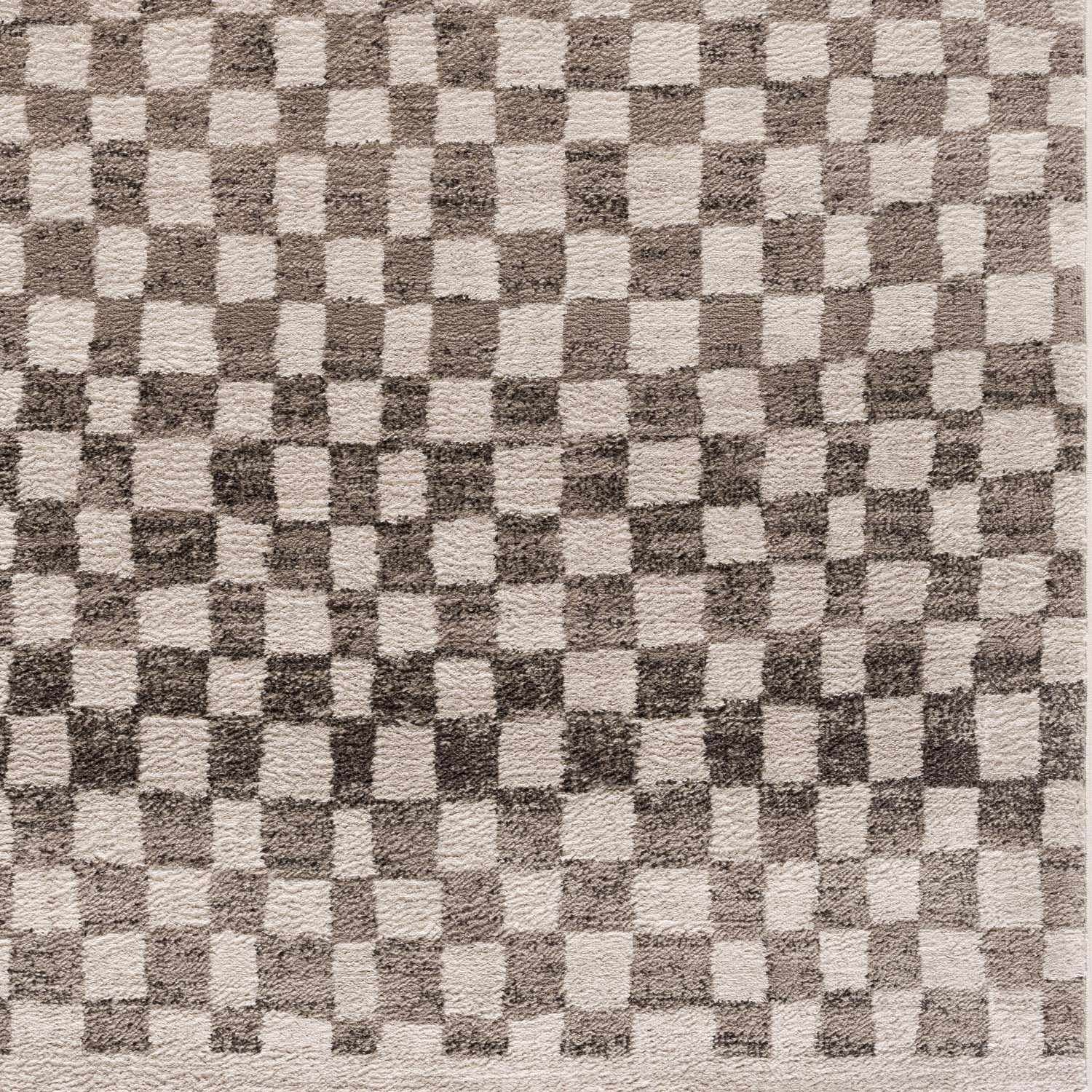 Benjy Cream & Charcoal Checkered Area Rug