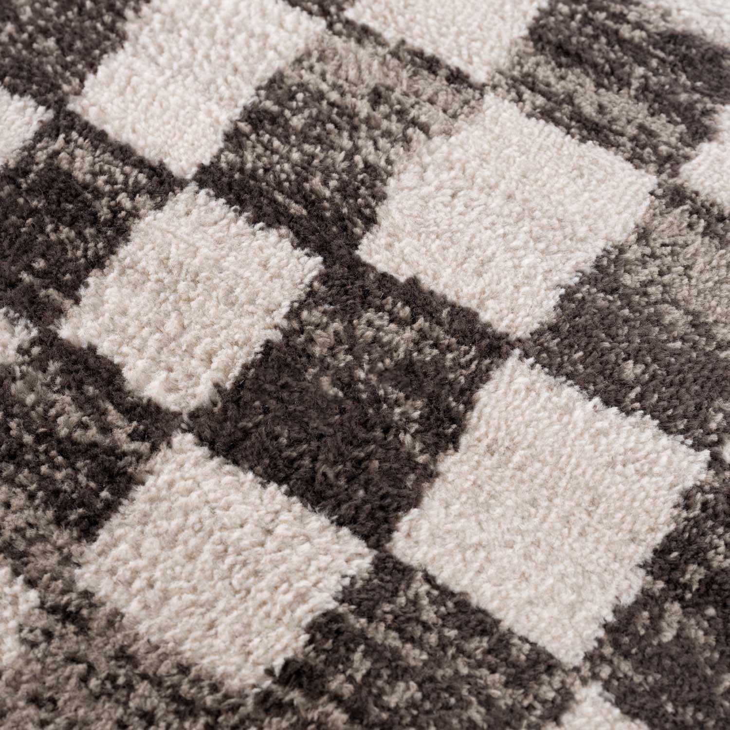 Benjy Cream & Charcoal Checkered Area Rug