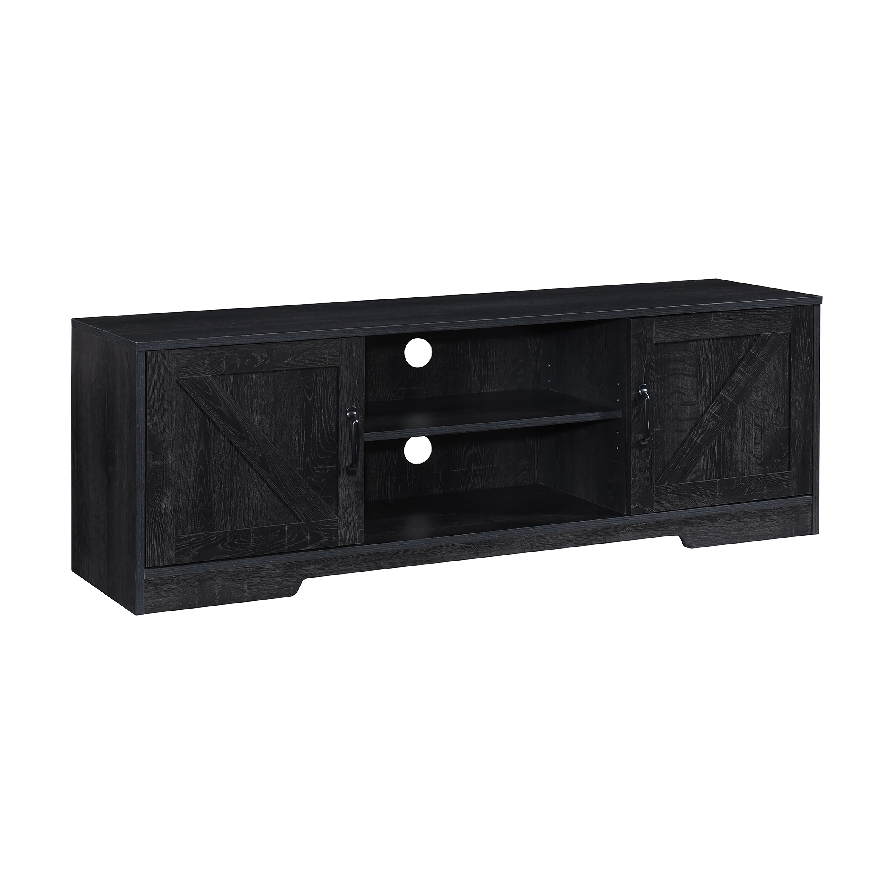 59 Inch Wood TV Stand with 2 Storage Cabinets Fits TV's up to 65 Inch