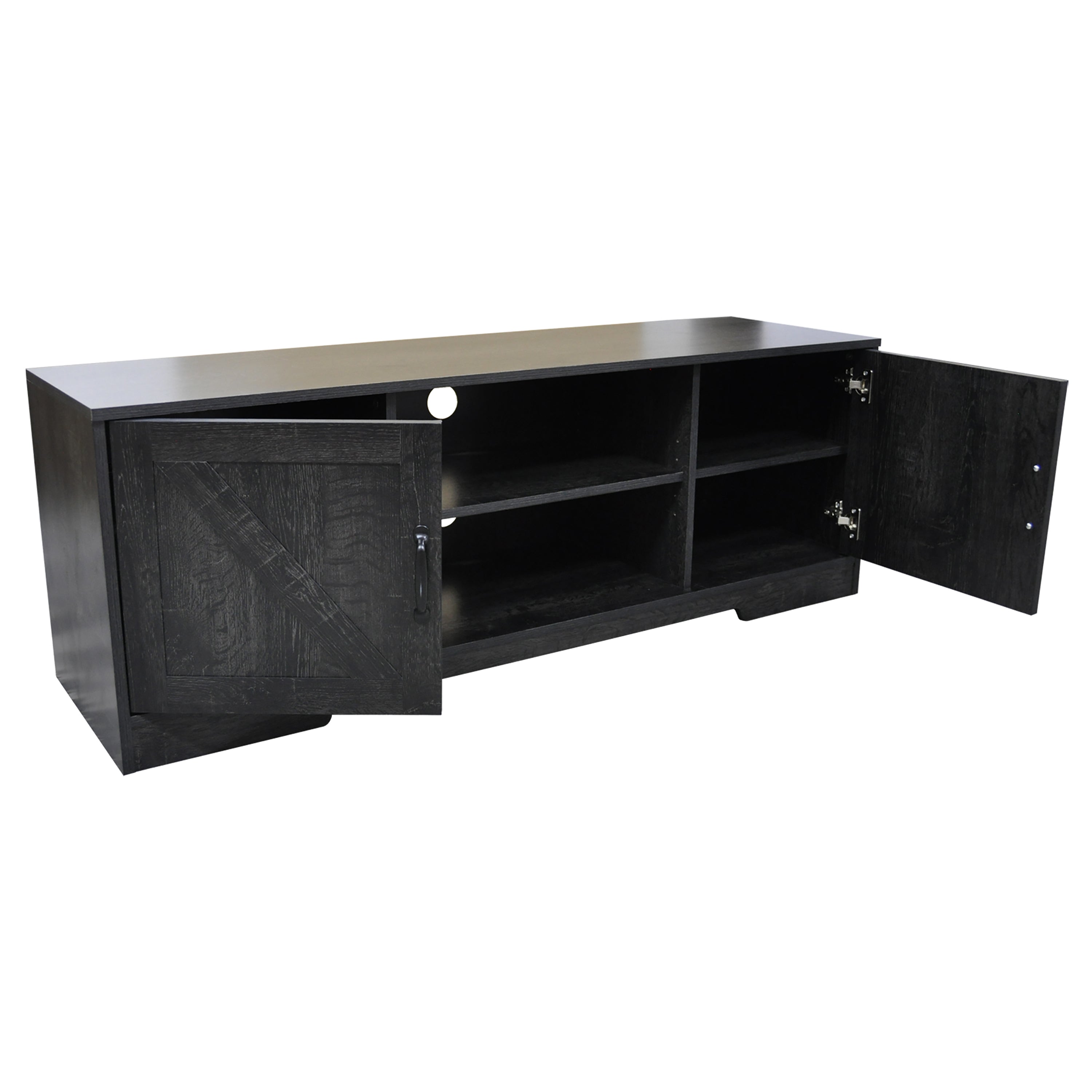 59 Inch Wood TV Stand with 2 Storage Cabinets Fits TV's up to 65 Inch