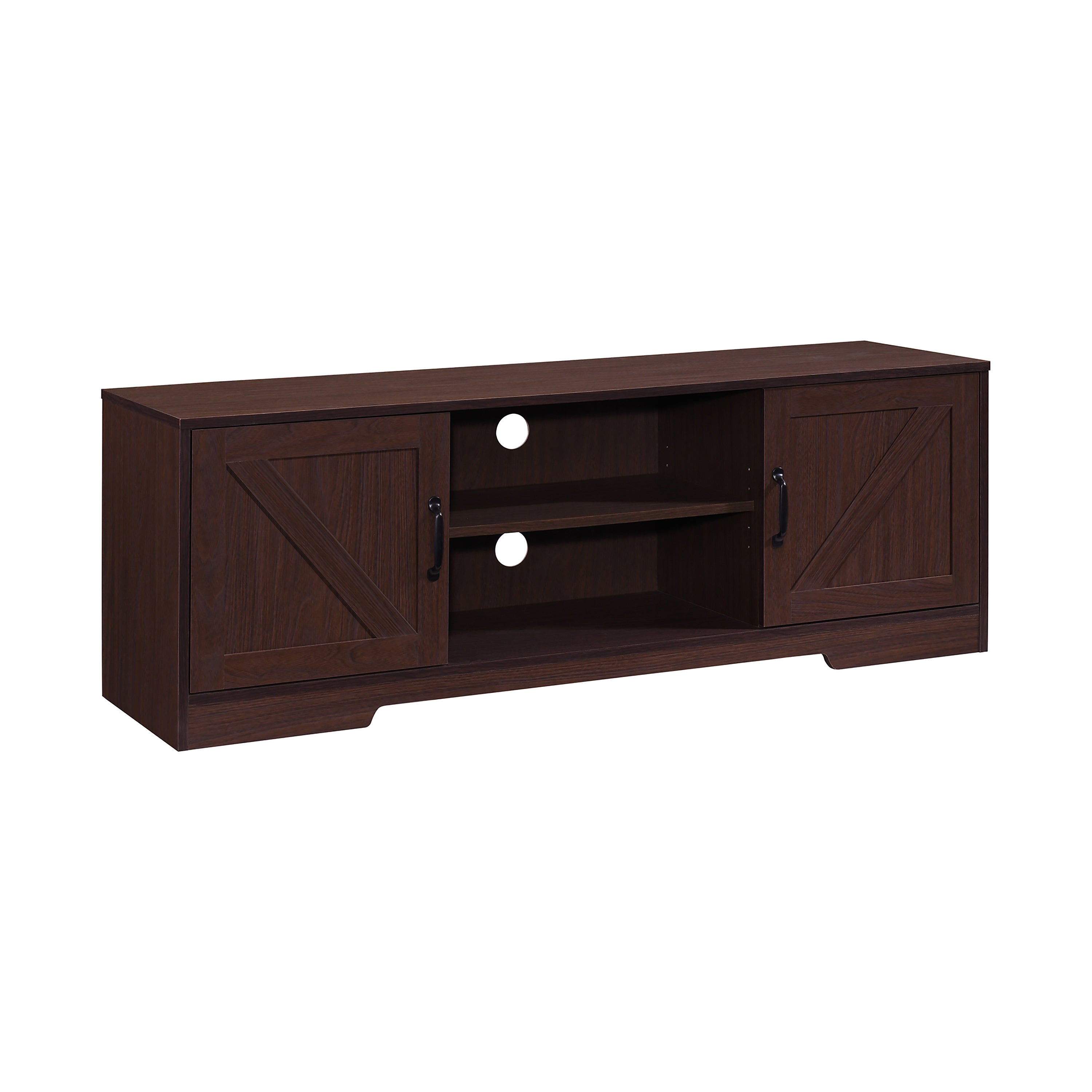 59 Inch Wood TV Stand with 2 Storage Cabinets Fits TV's up to 65 Inch