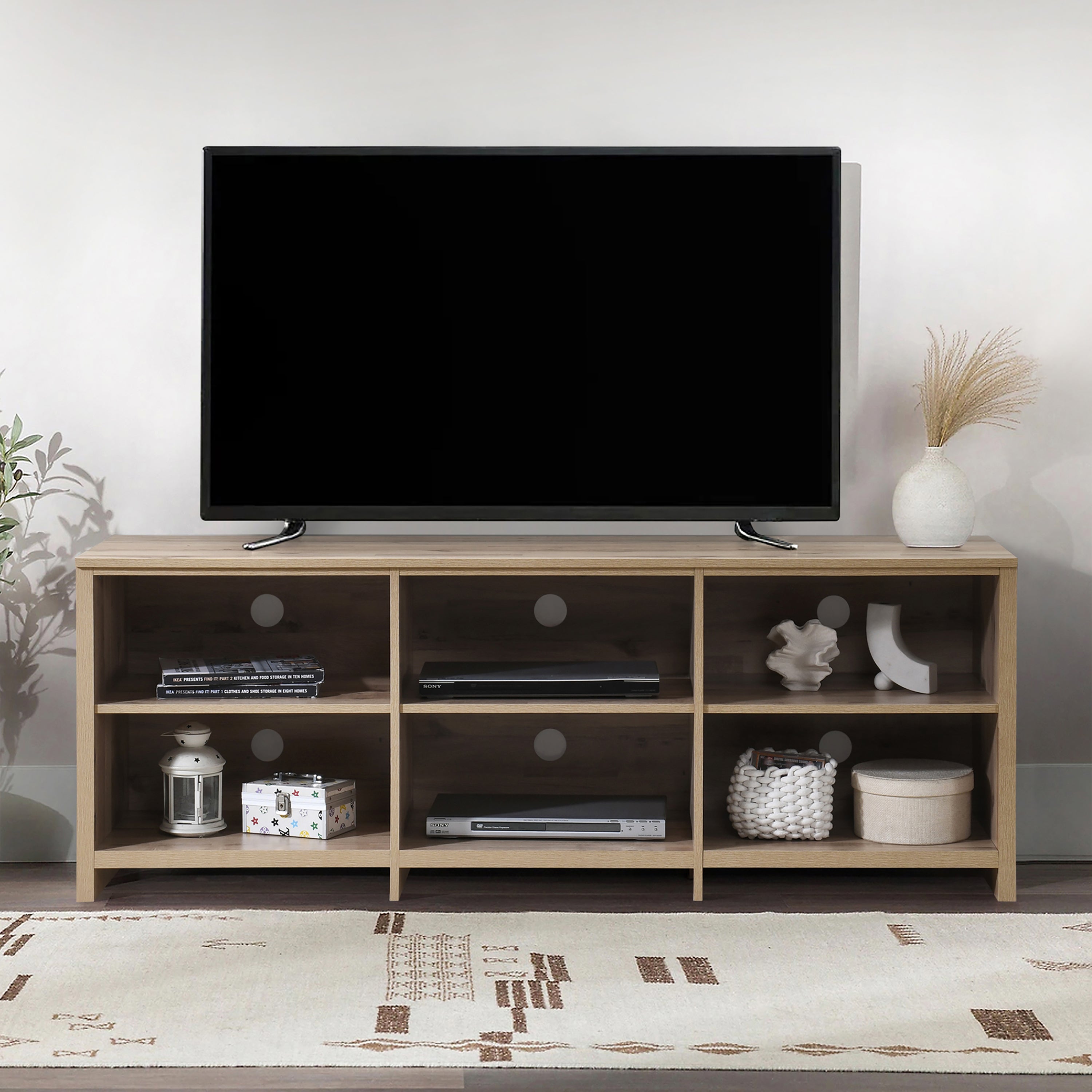 65 in.TV Stand with 6 Storage Shelves Fits TV's up to 70 in.