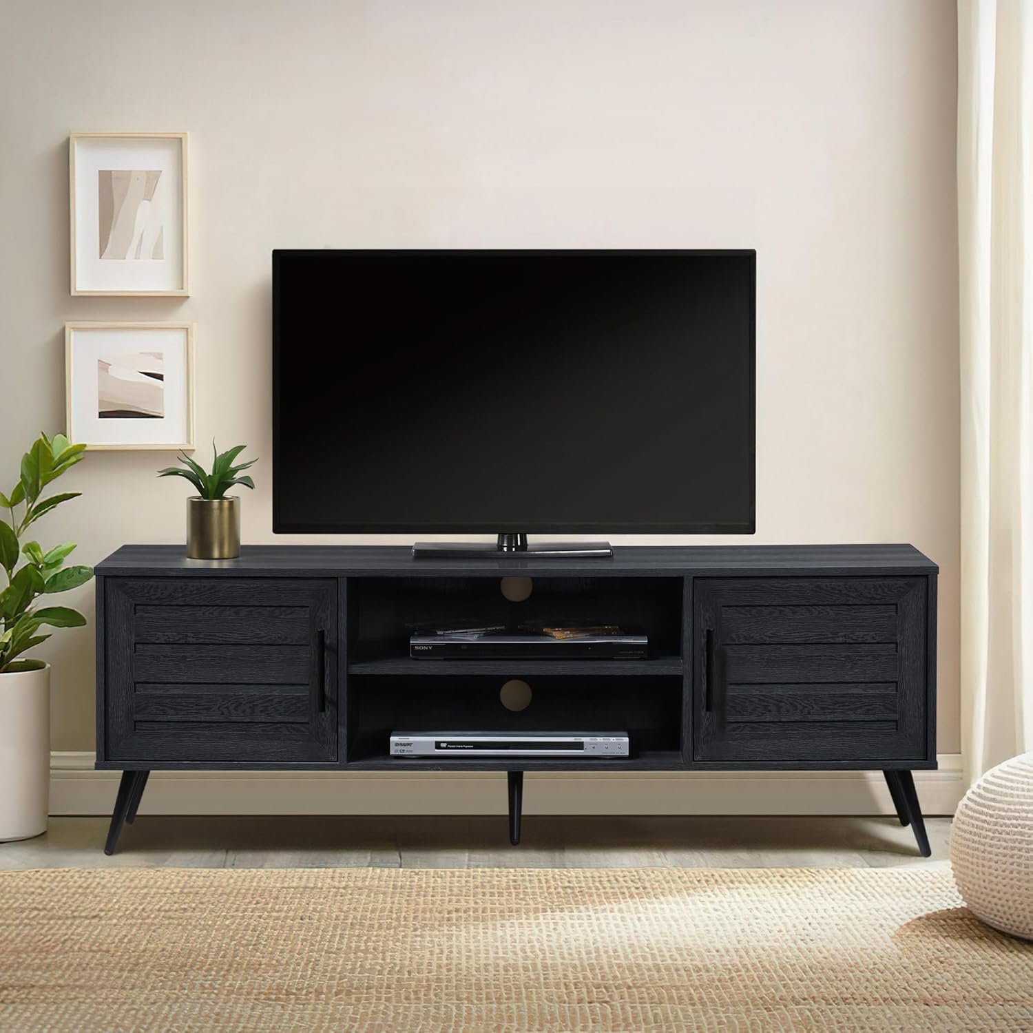 59 in. TV Stand with 2 Storage Cabinets Fits TV's up to 65 in.