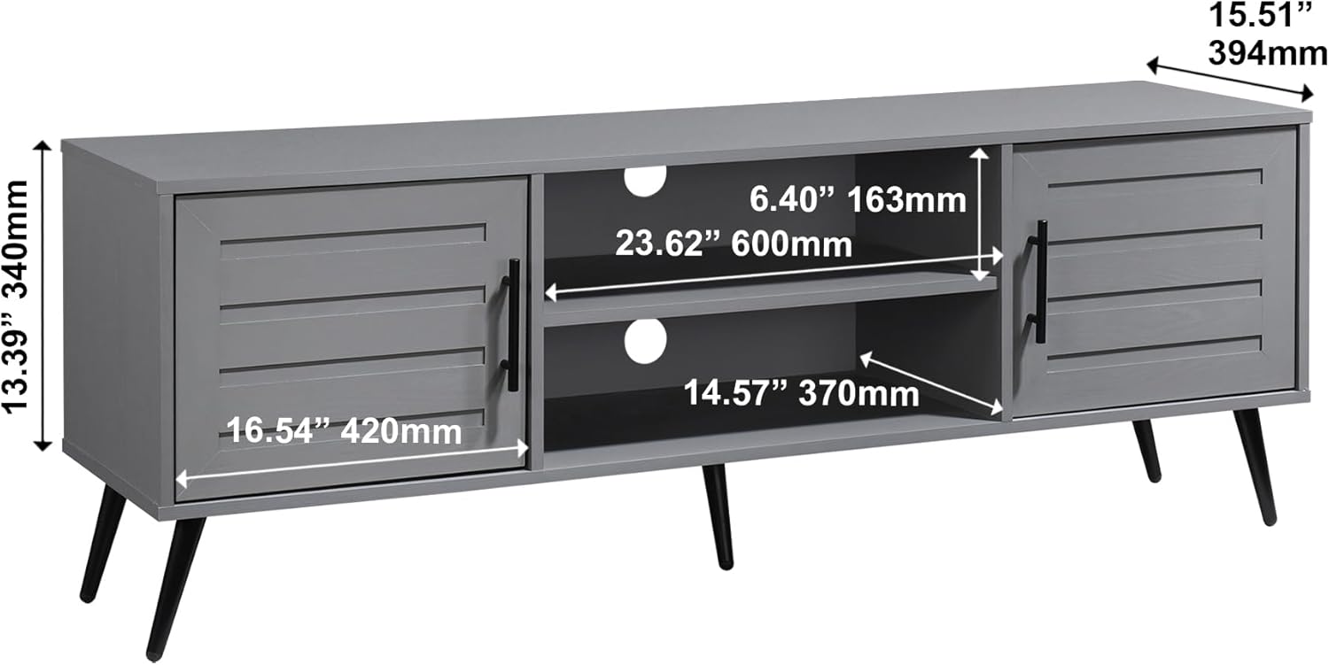 59 in. TV Stand with 2 Storage Cabinets Fits TV's up to 65 in.