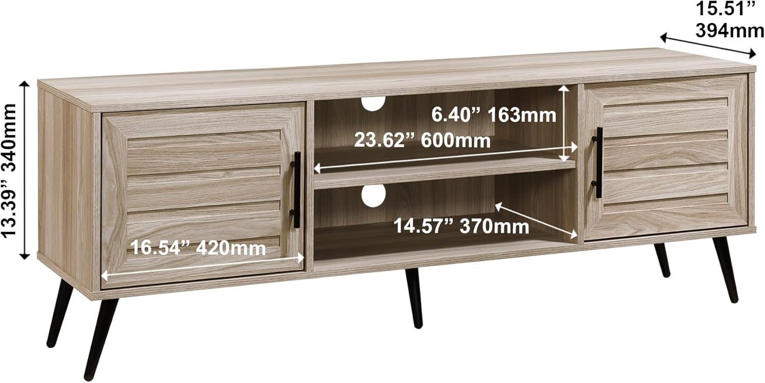 59 in. TV Stand with 2 Storage Cabinets Fits TV's up to 65 in.