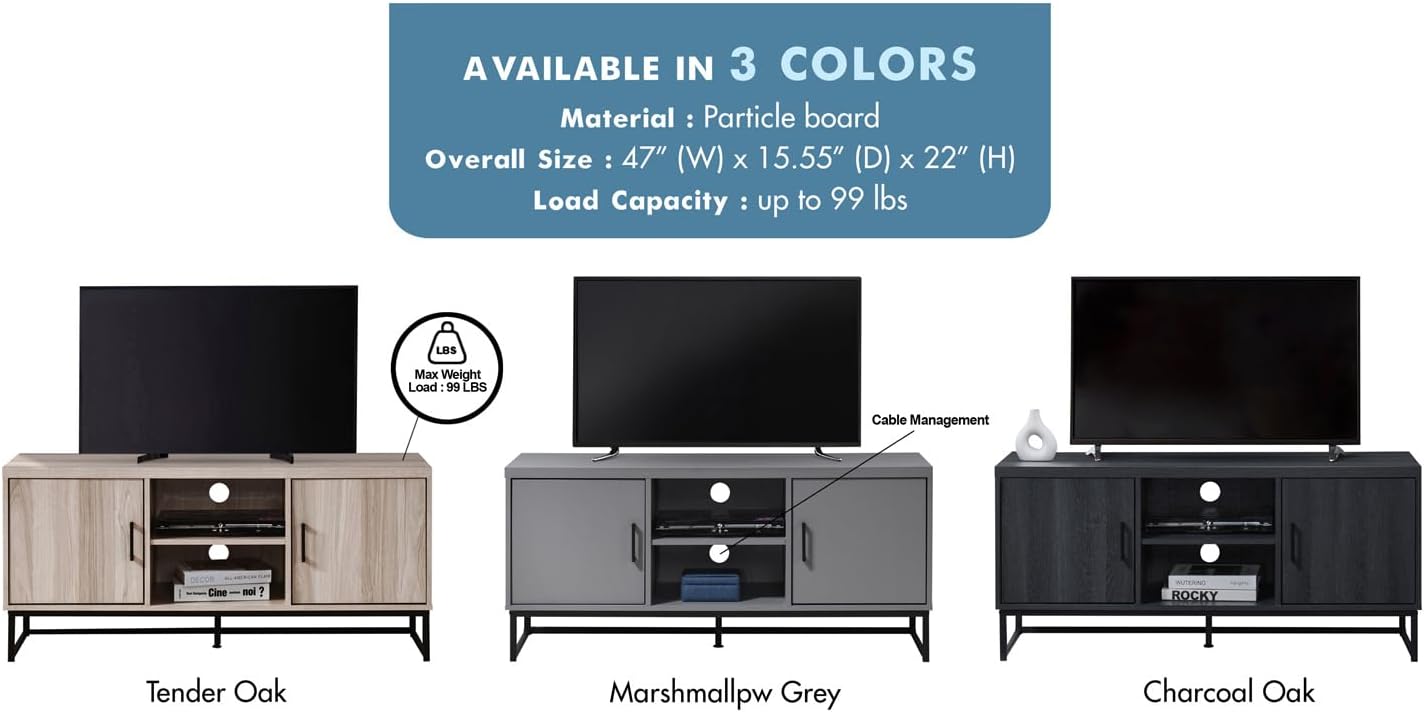 47 in. TV Stand with 2 Storage Cabinets Fits TV's up to 50 in.