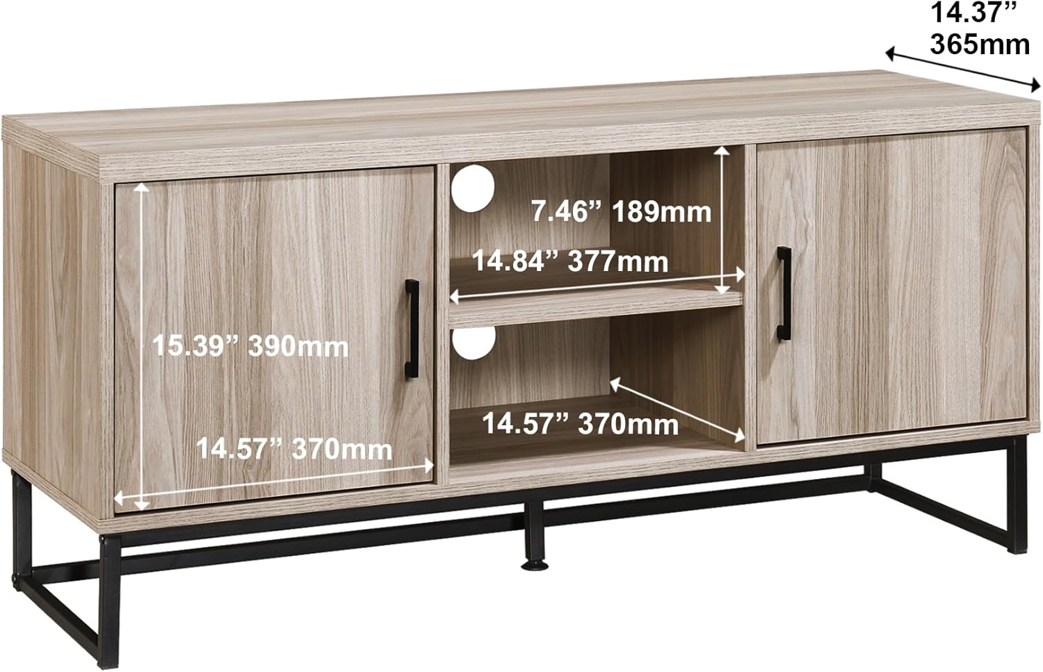 47 in. TV Stand with 2 Storage Cabinets Fits TV's up to 50 in.