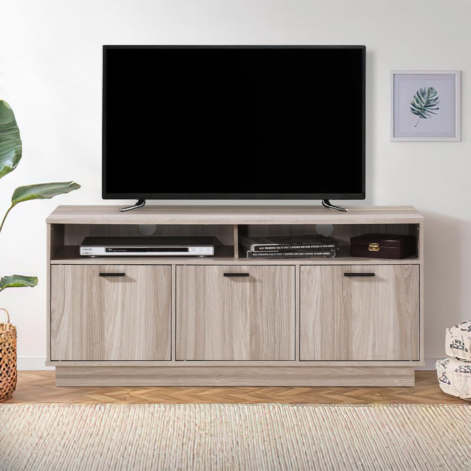 47.24 in. TV Stand with 3 Storage Cabinets Fits TV's up to 55 in.