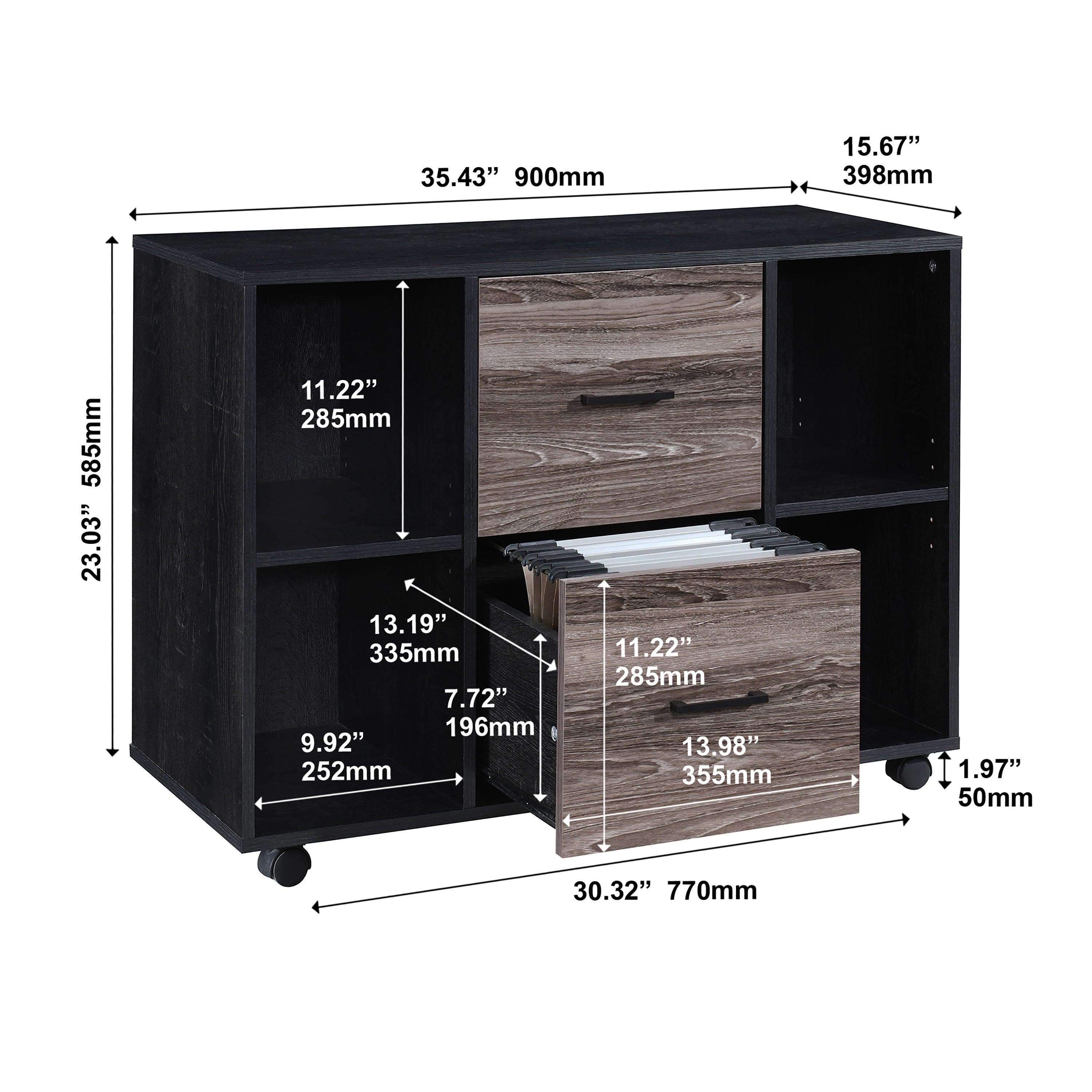 2-Drawer W35.43 in. W Lateral File Cabinet