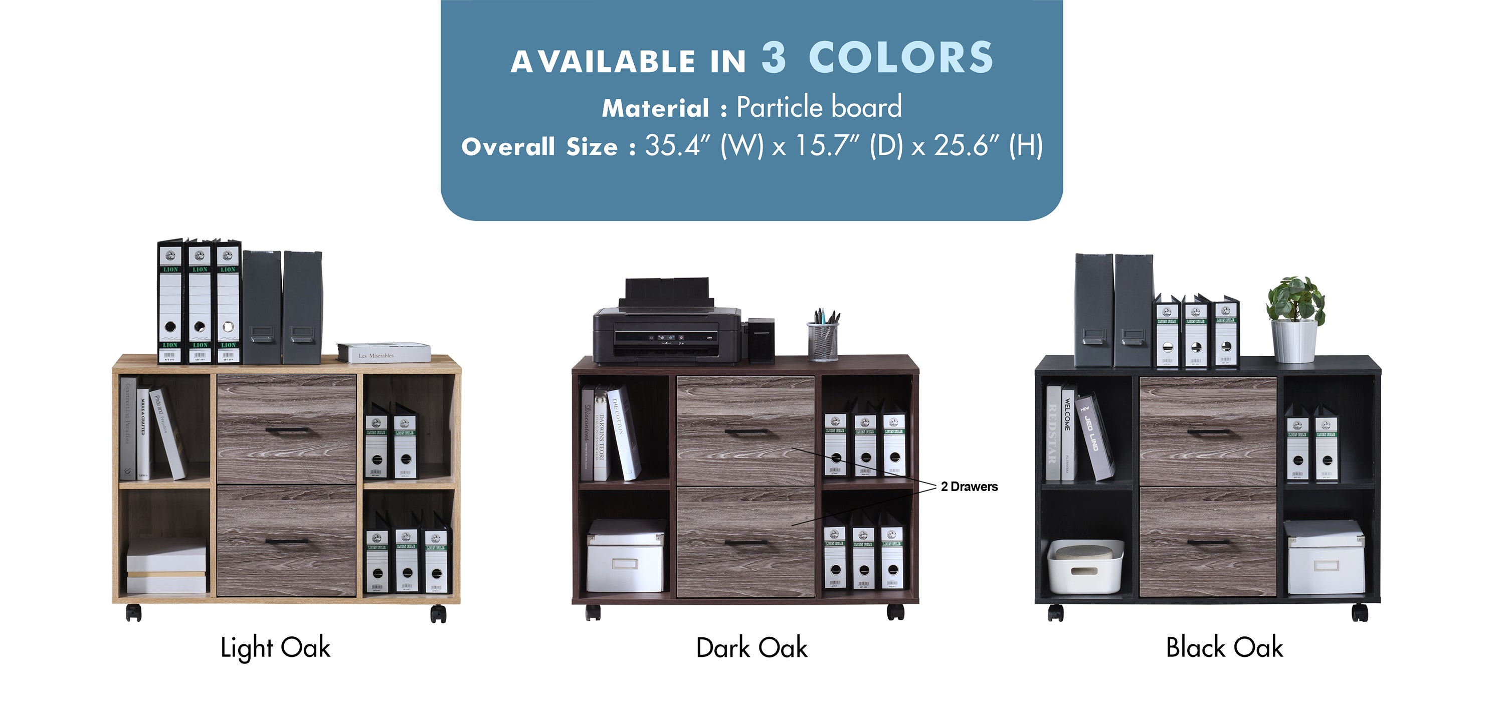 2-Drawer W35.43 in. W Lateral File Cabinet