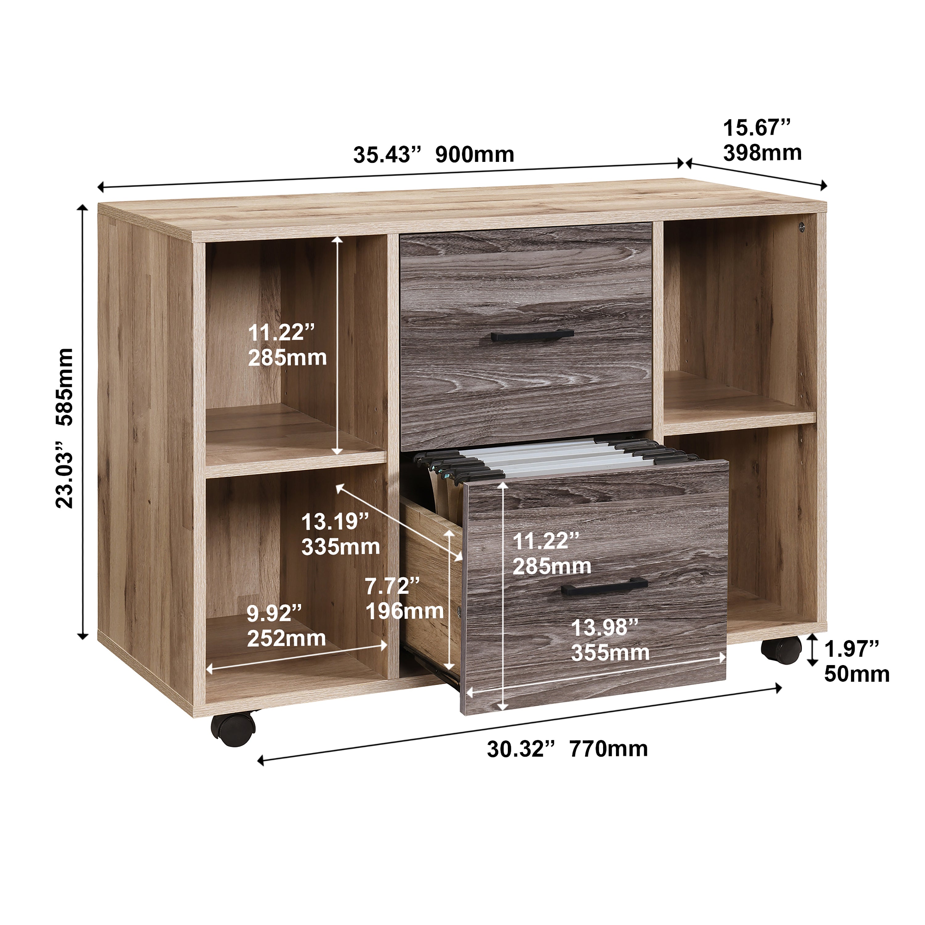 2-Drawer W35.43 in. W Lateral File Cabinet