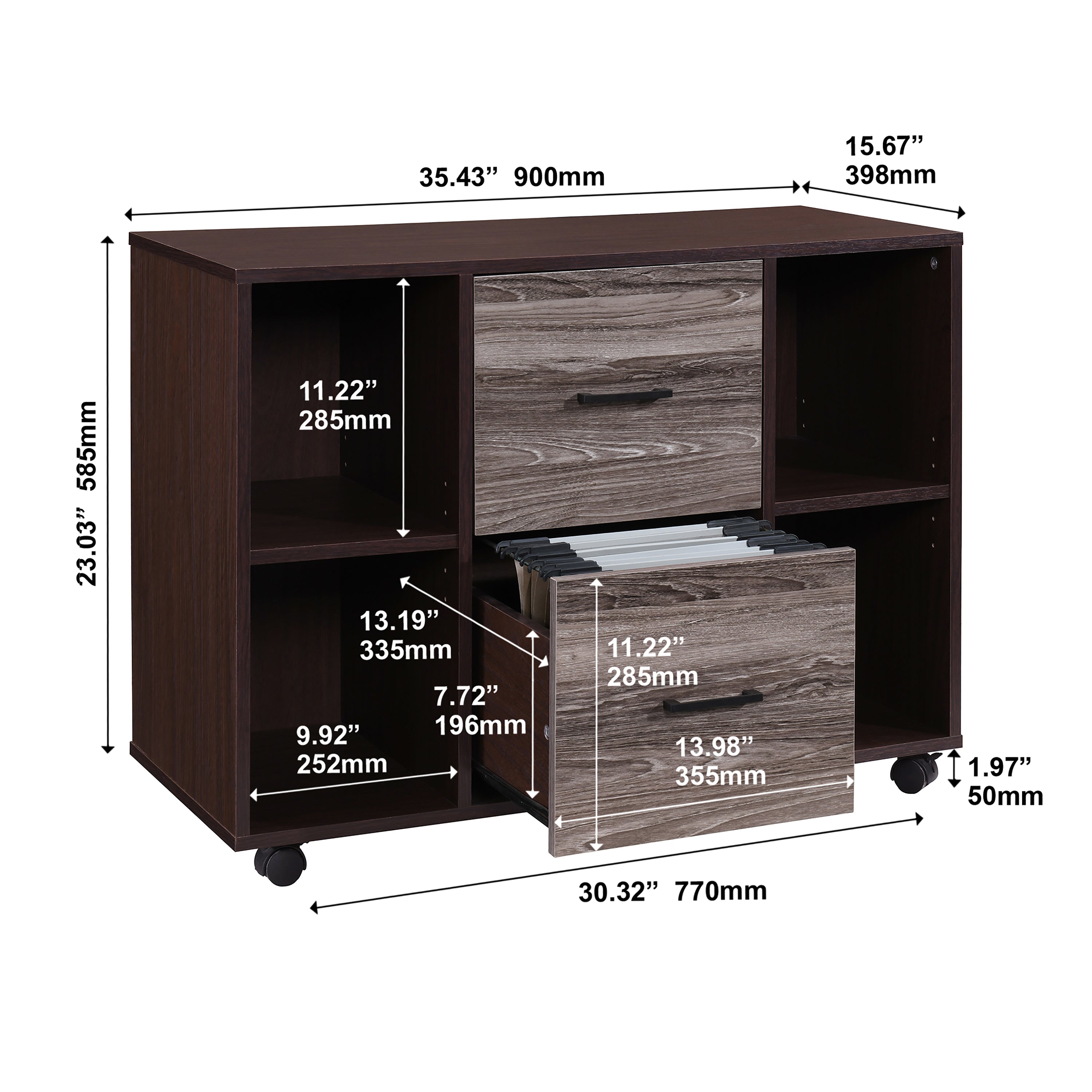 2-Drawer W35.43 in. W Lateral File Cabinet