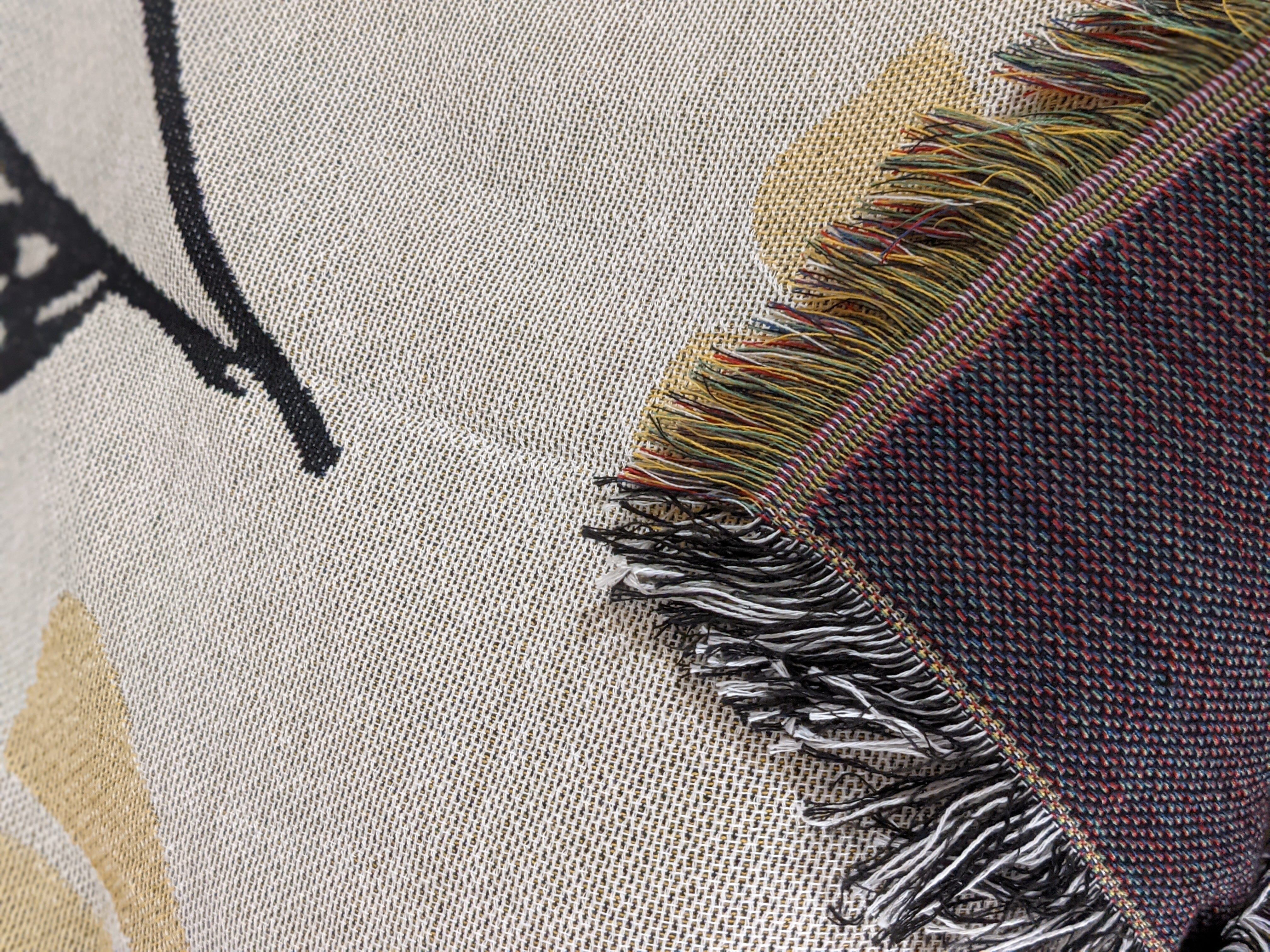 DaDa Bedding Yellow Fleur Botanical Sunshine Golden Floral Woven Tapestry Throw Blanket - 50” x 60” (18112)