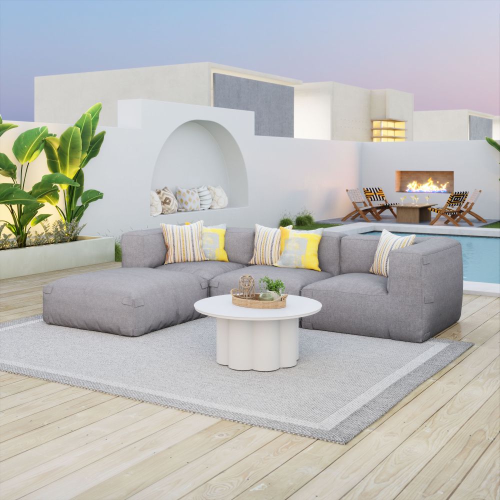 Palmier Aluminum White Coffee Table