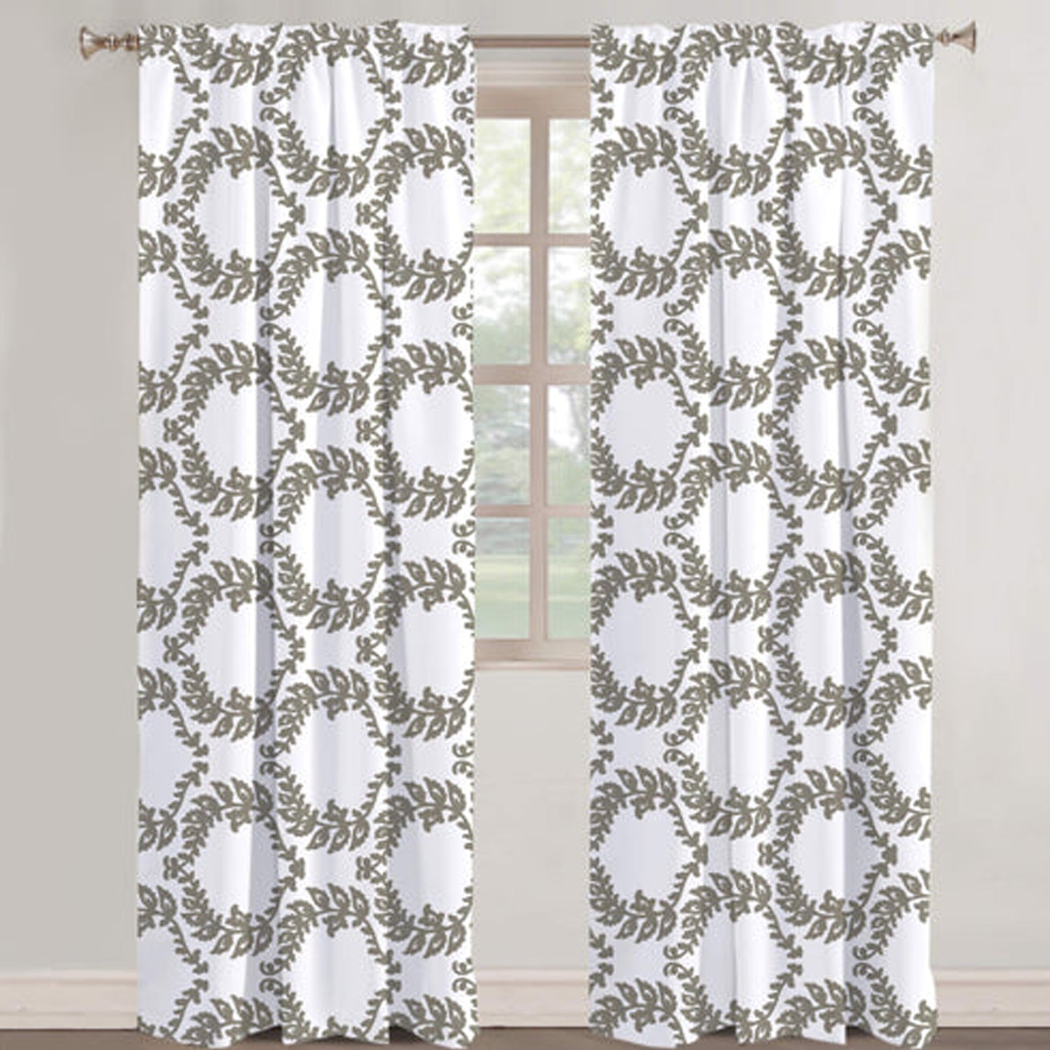 Pandora - Set of 2 Panels Crewel Embroidered Curtains | Linen Cotton Mix | Fully Embroidered | Lined-1