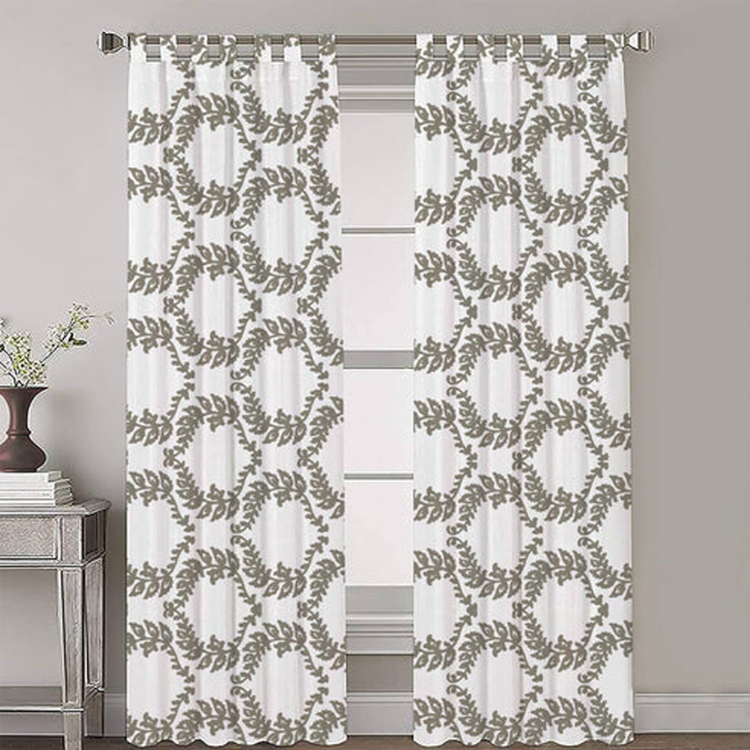 Pandora - Set of 2 Panels Crewel Embroidered Curtains | Linen Cotton Mix | Fully Embroidered | Lined-2