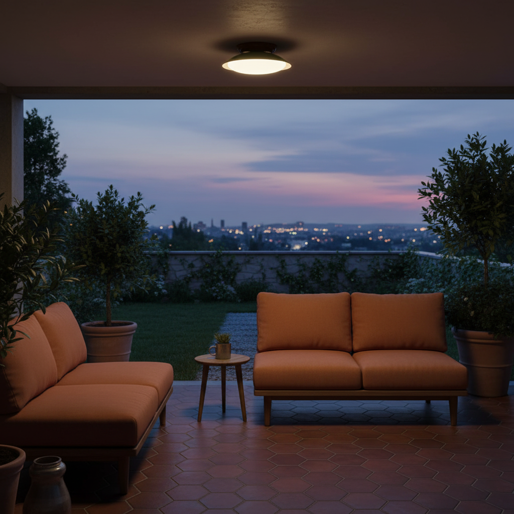 Olivea | Flush Mount LED Ceiling Light with Dome Shade, Dimmable Option for Small Spaces
