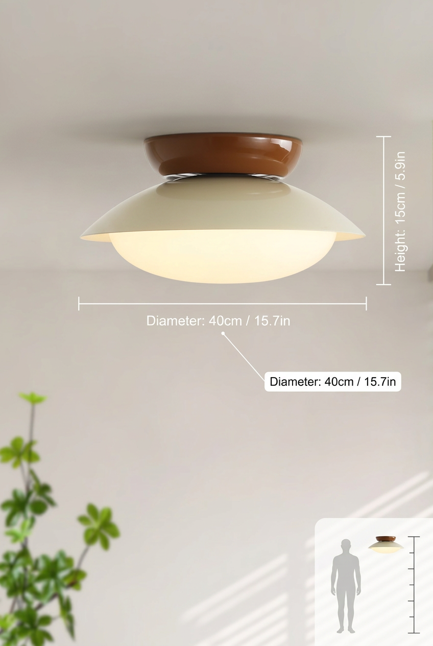 Olivea | Flush Mount LED Ceiling Light with Dome Shade, Dimmable Option for Small Spaces