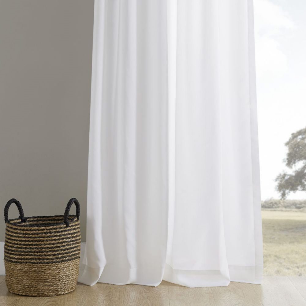 Pearl White Phantom Semi Sheer Curtain
