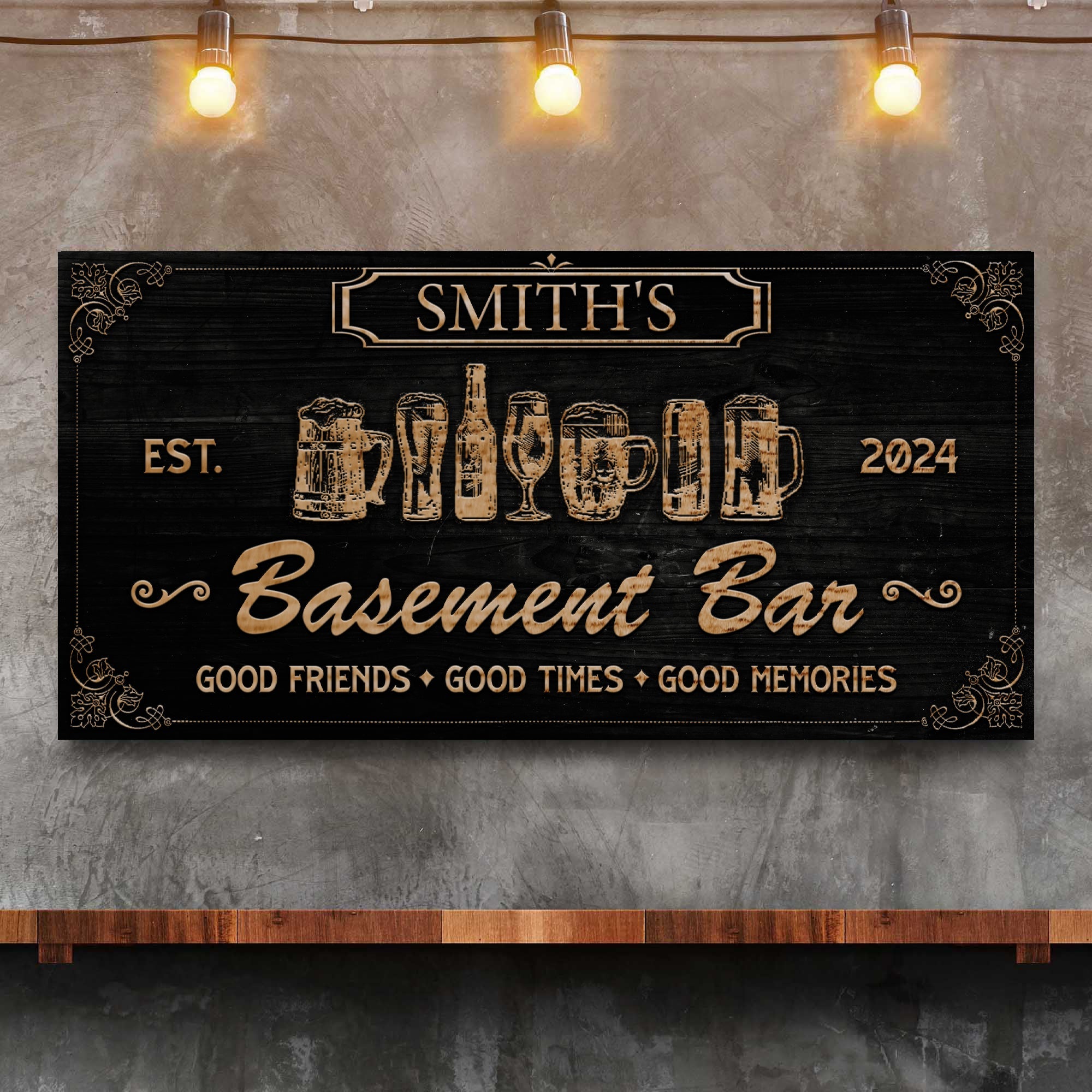 Personalized Basement Bar Sign II