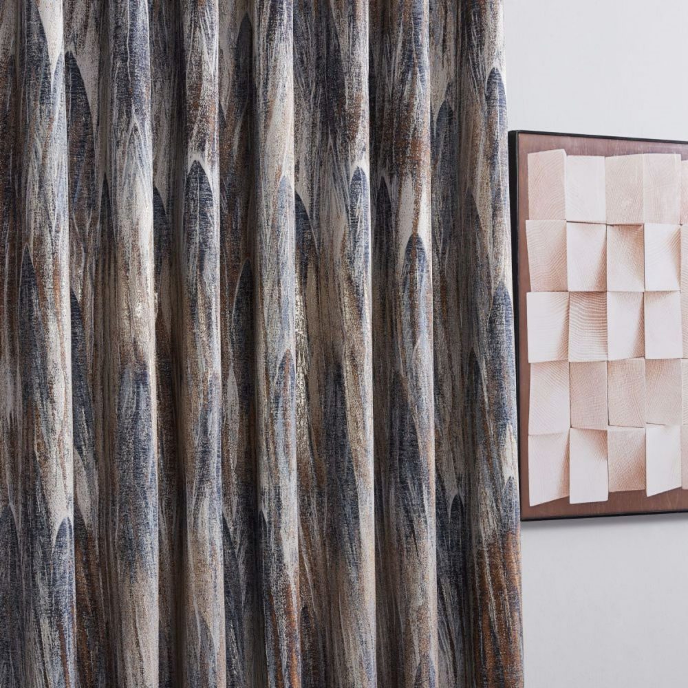 Phoenix Abstract Gradient Curve Jacquard Curtains