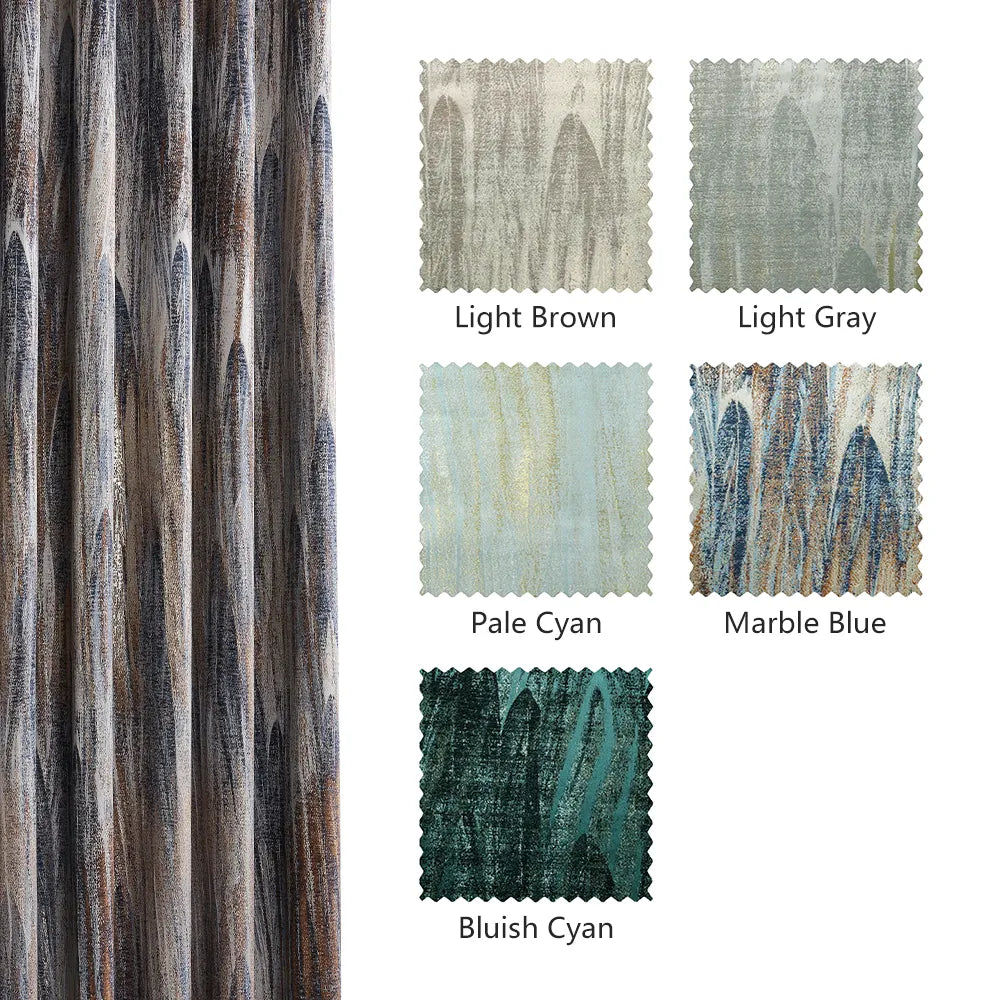 Phoenix Abstract Gradient Curve Jacquard Curtains
