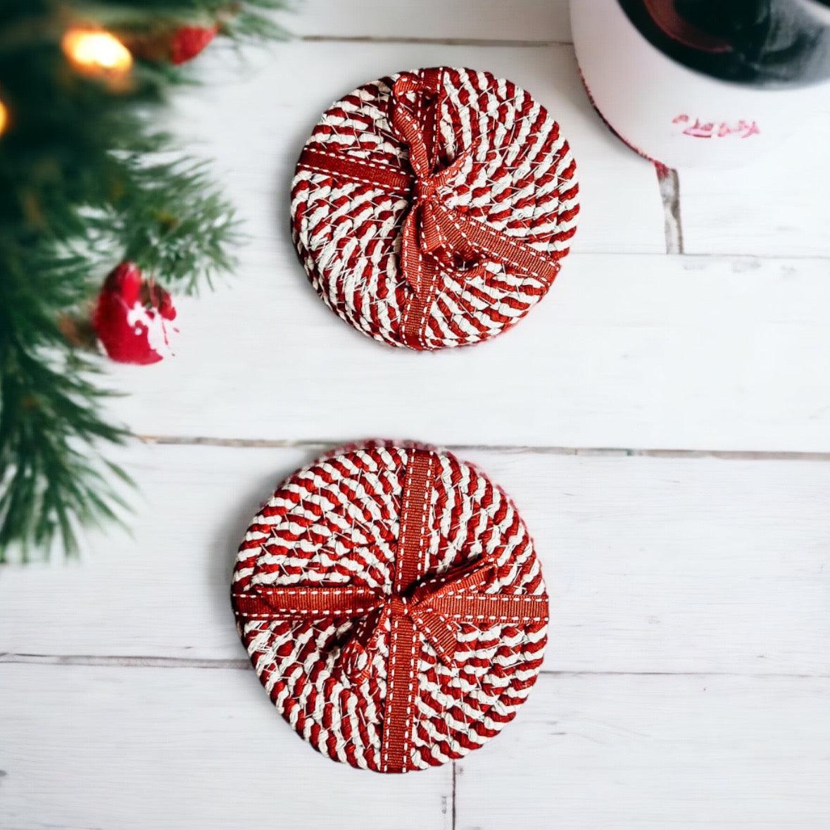 Candy Cane Coaster 4pk-0