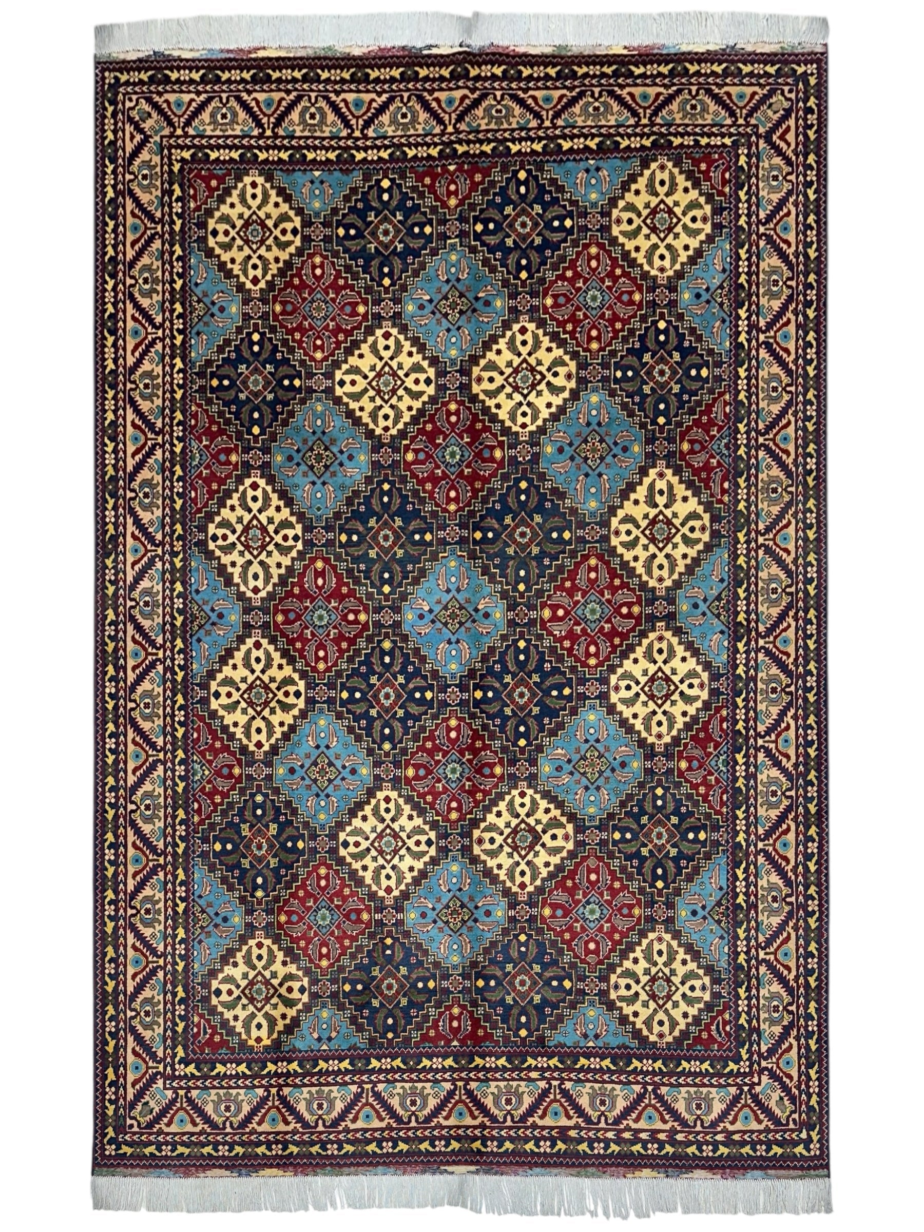 Hand-Knotted Afghani Kashi Wool Rug – 6’9″  x  9’6″