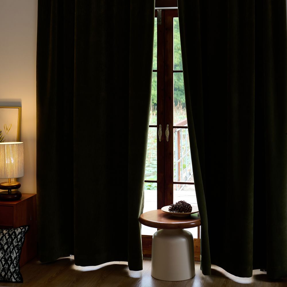Rosalyn Matte Velvet Room Darkening Thermal Curtains