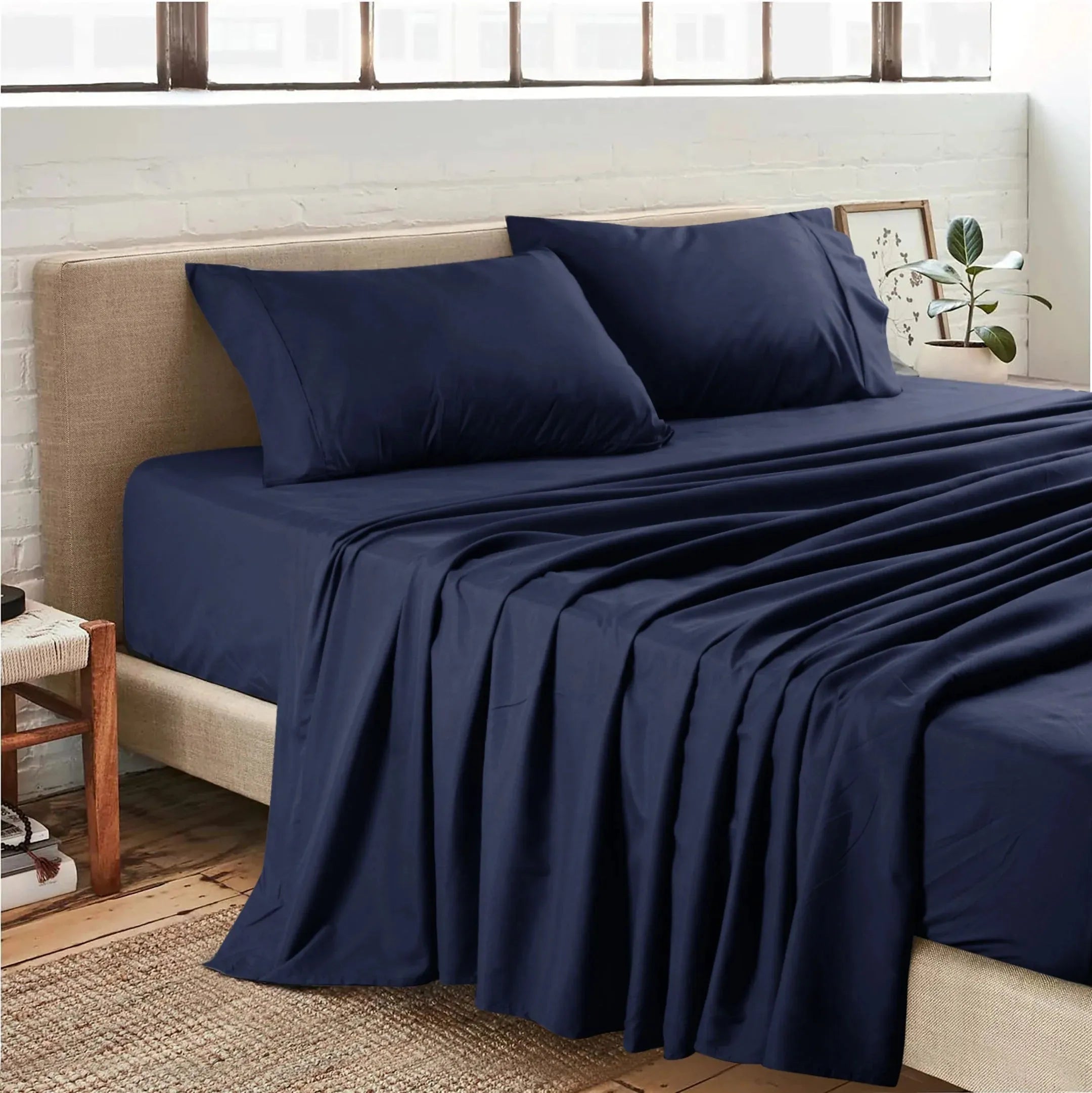 Plain Microfiber Sheet Set in Solid Colors-4