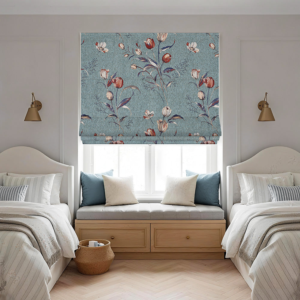 Priya Floral Cotton Roman Shade