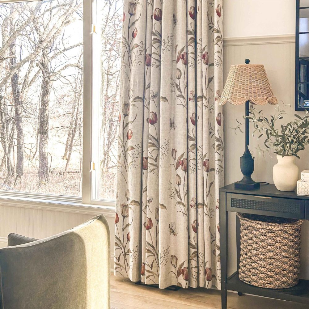 Priya Modern Vintage Floral Cotton Curtains