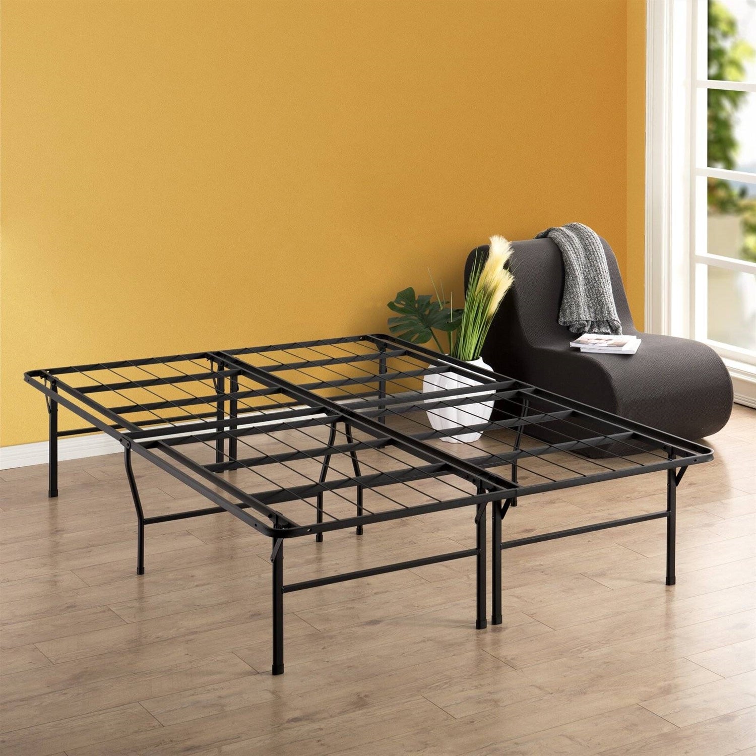 Queen size 18-inch High Rise Folding Metal Platform Bed Frame-2