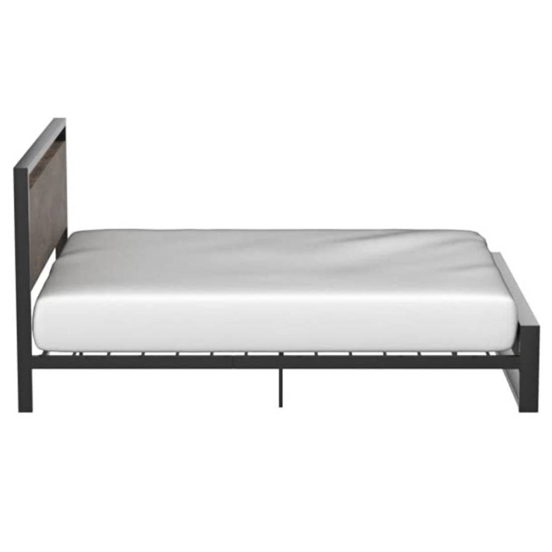 Queen Modern Farmhouse Platform Bed Frame with Wood Panel Headboard Footboard-4