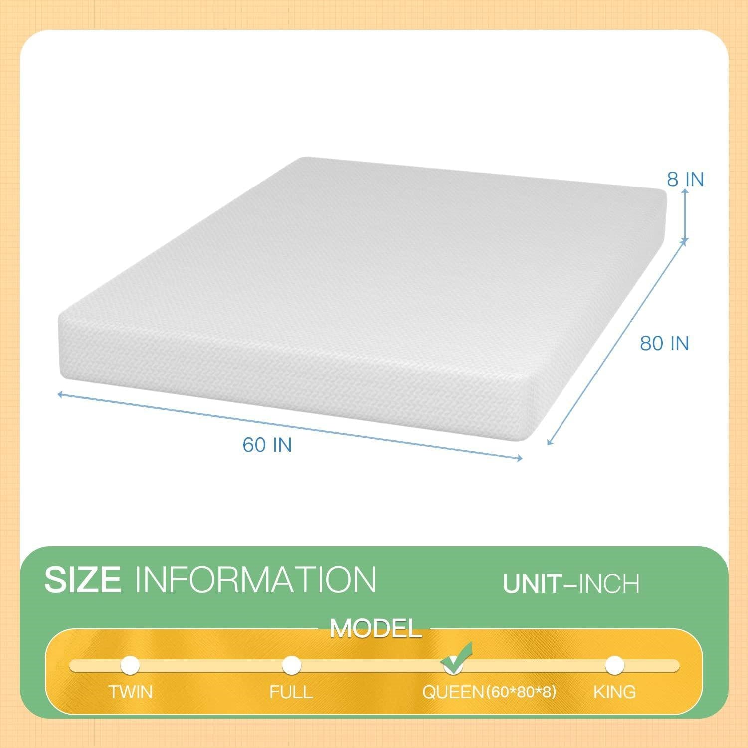 Queen size 8-inch Thick Medium Firm Cool Gel Memory Foam Mattress-4